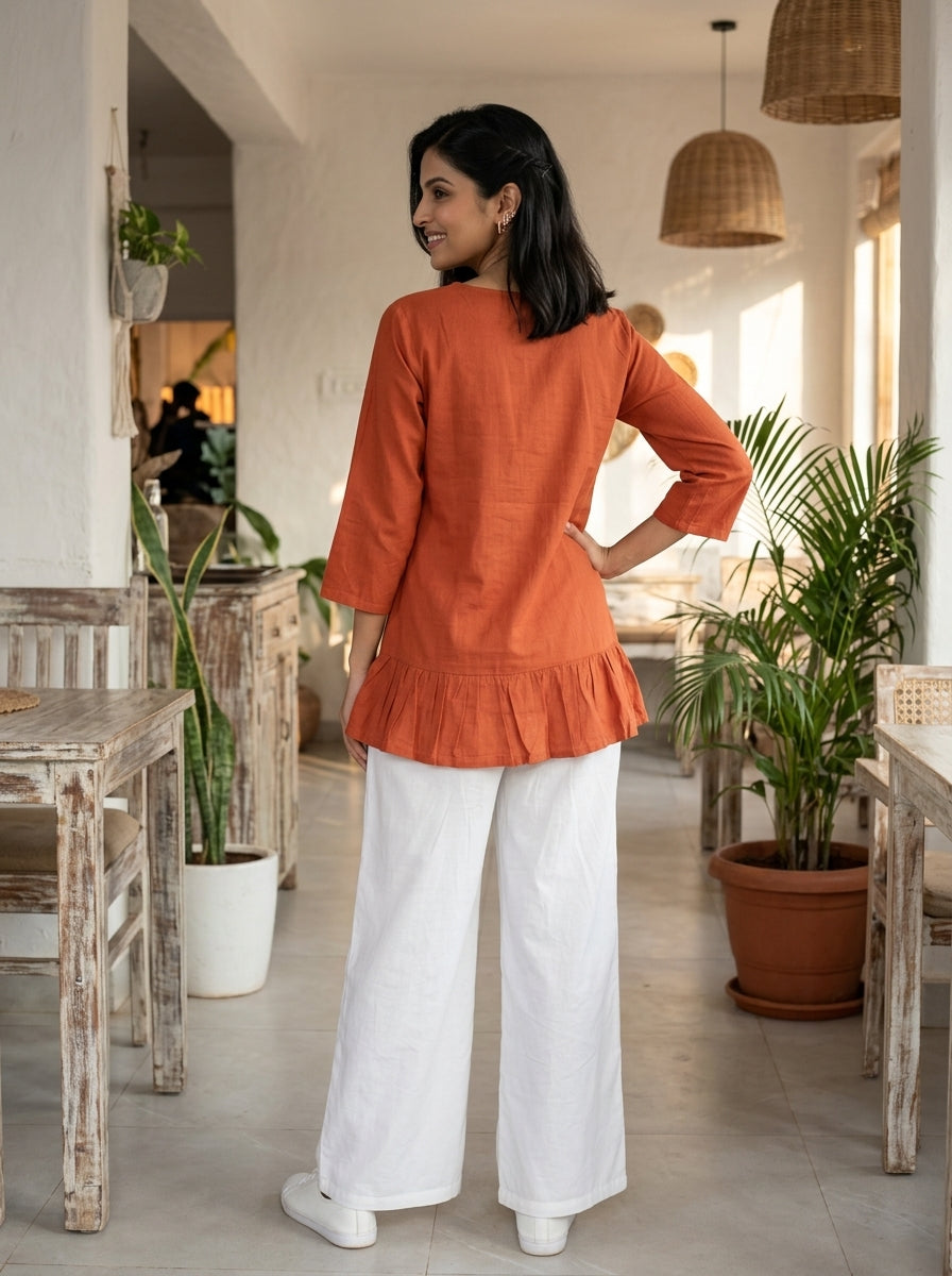 THE LINEAR WAVE RUST COTTON TOP