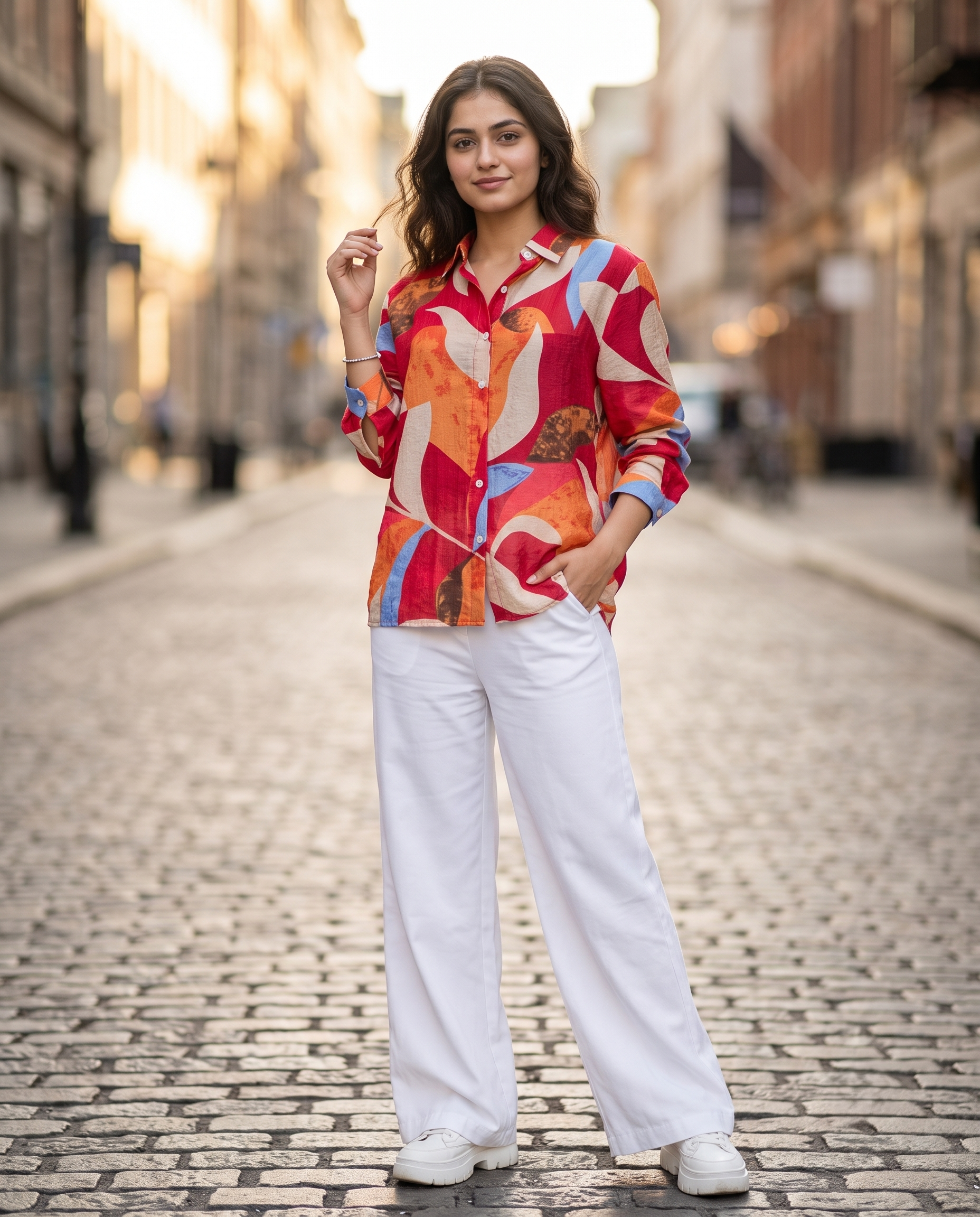 Bamboo Silk 150 GM Abstract Print Shirt