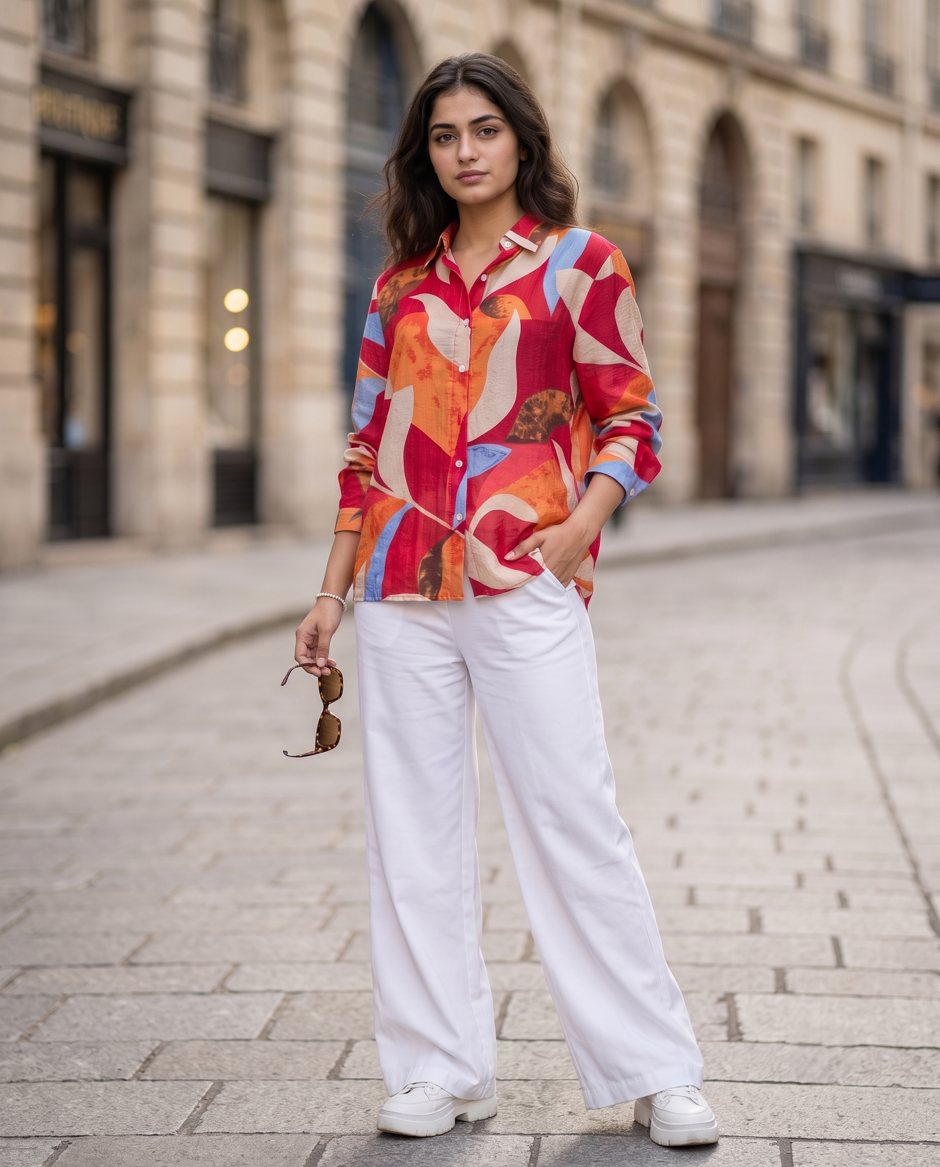 Bamboo Silk 150 GM Abstract Print Shirt