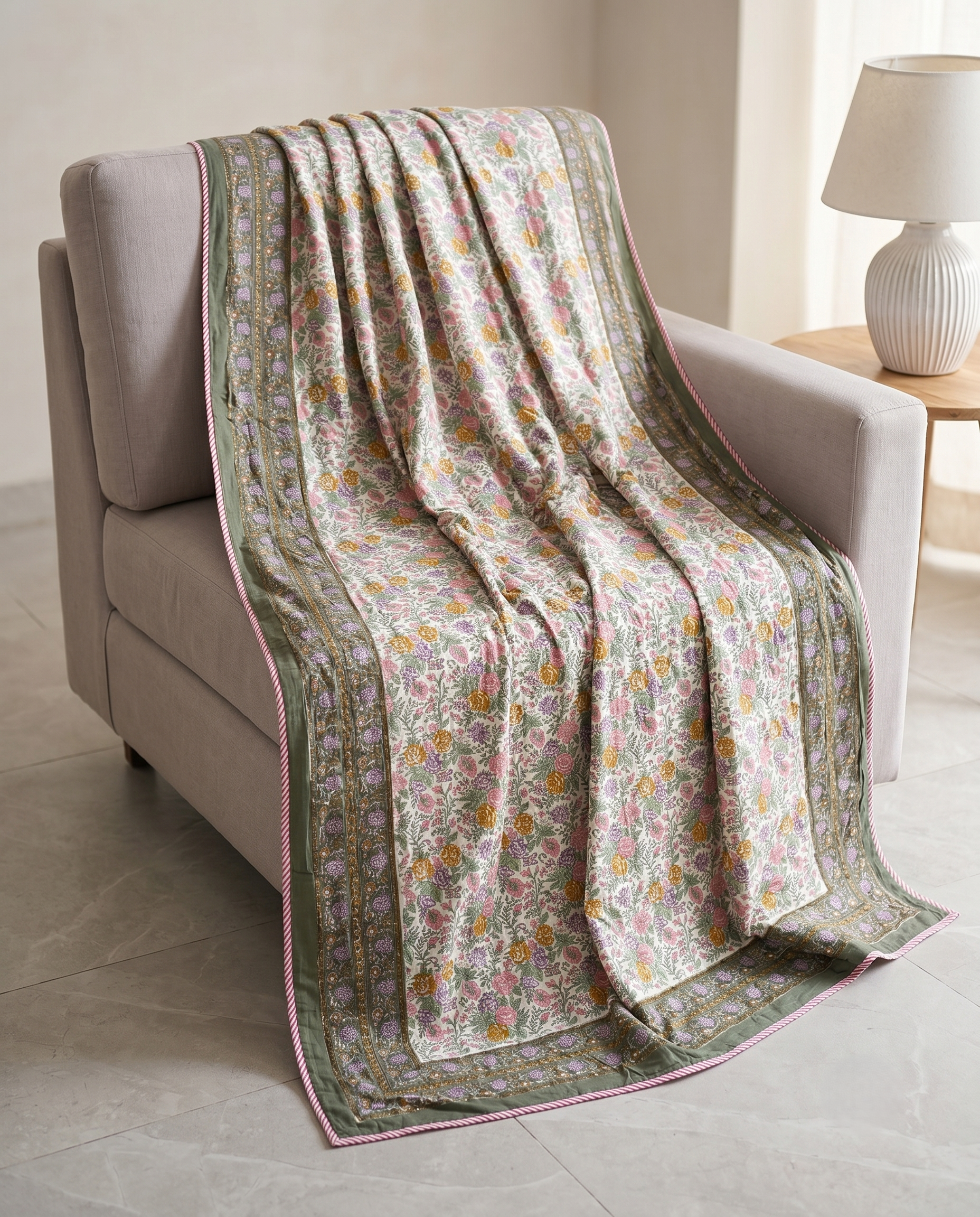 SAGE GARDEN REVERSIBLE COTTON DOHAR