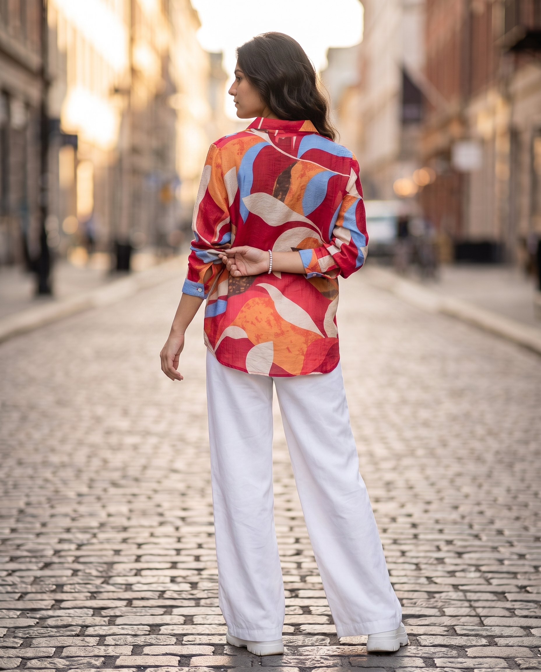Bamboo Silk 150 GM Abstract Print Shirt