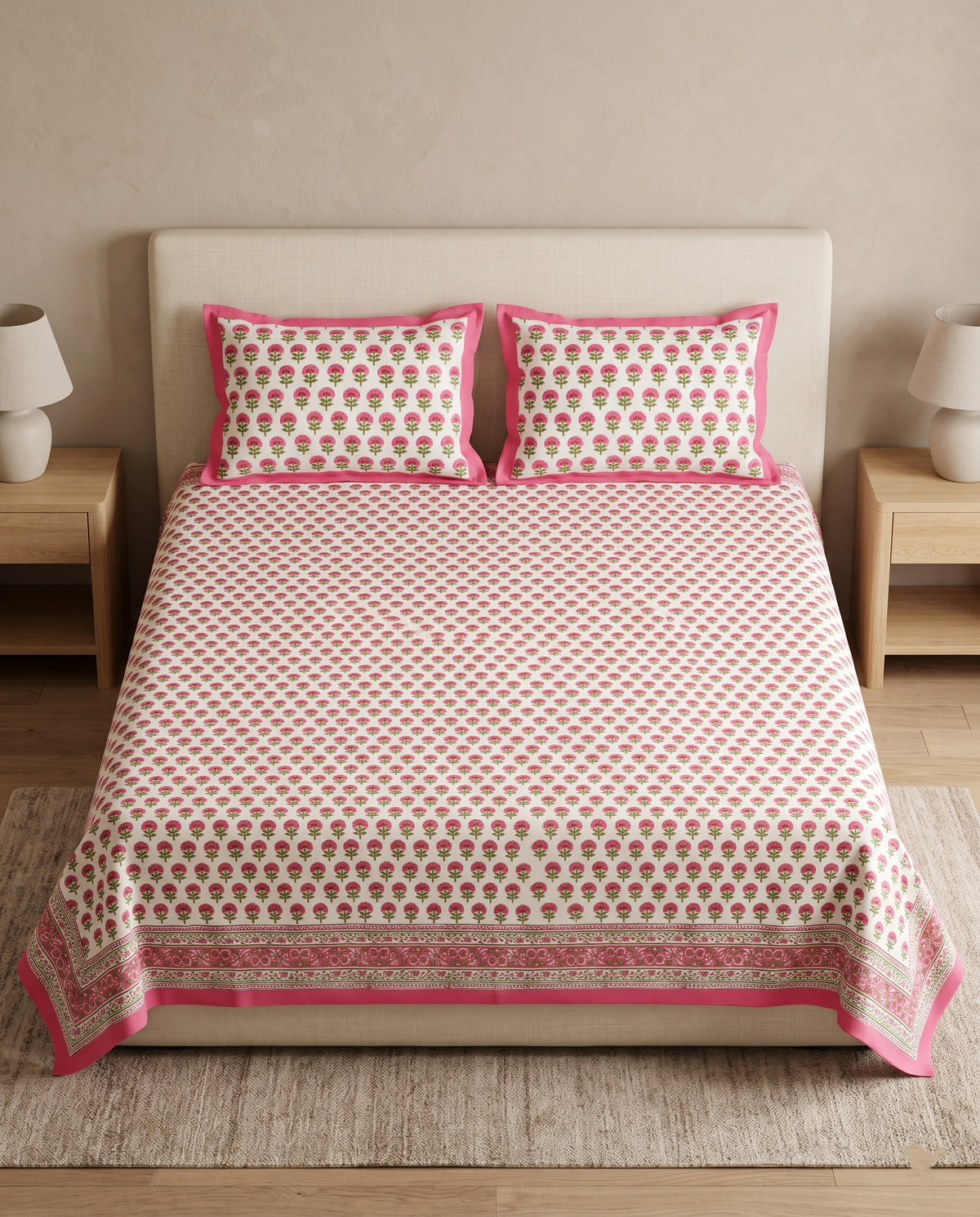 The Pink Gulbahar Thick Cotton Bedsheet