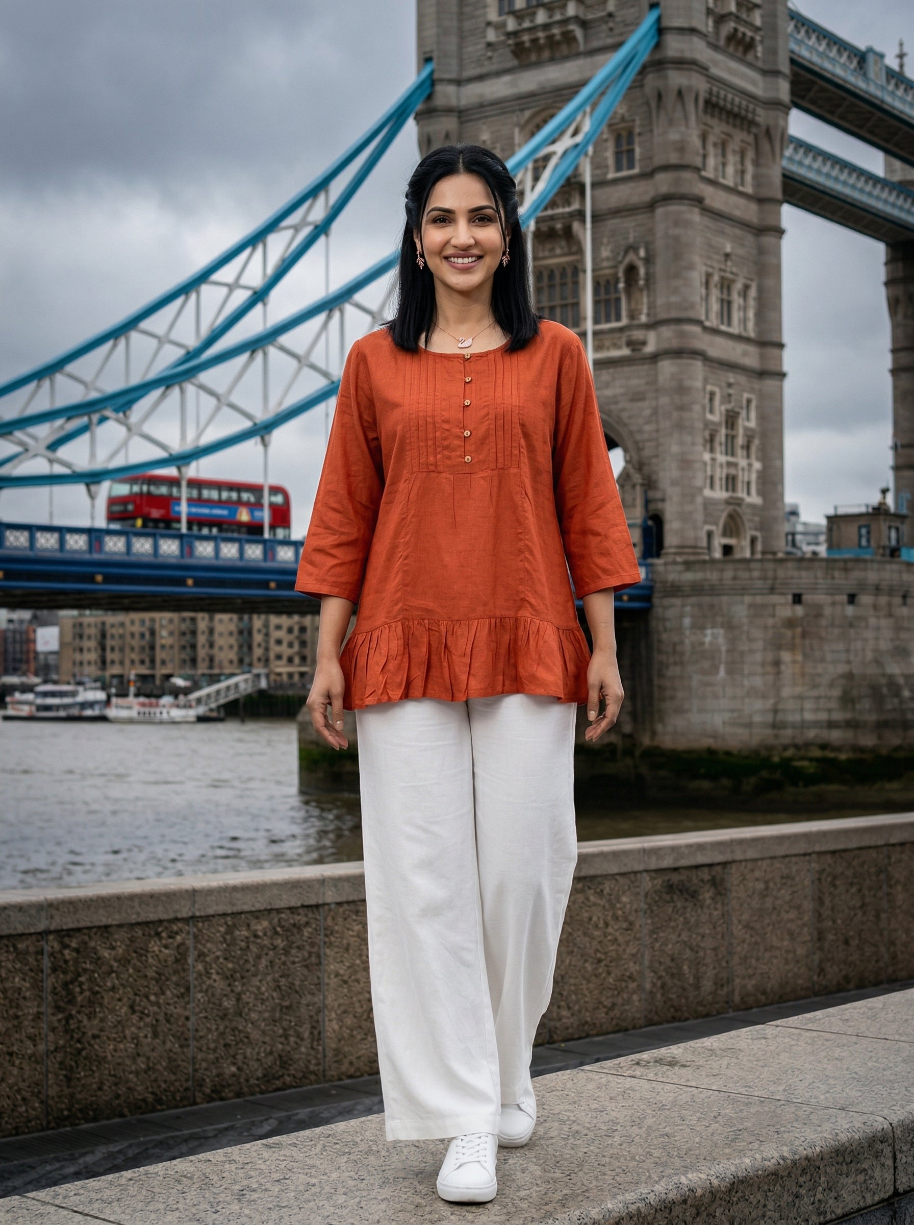 THE LINEAR WAVE RUST COTTON TOP