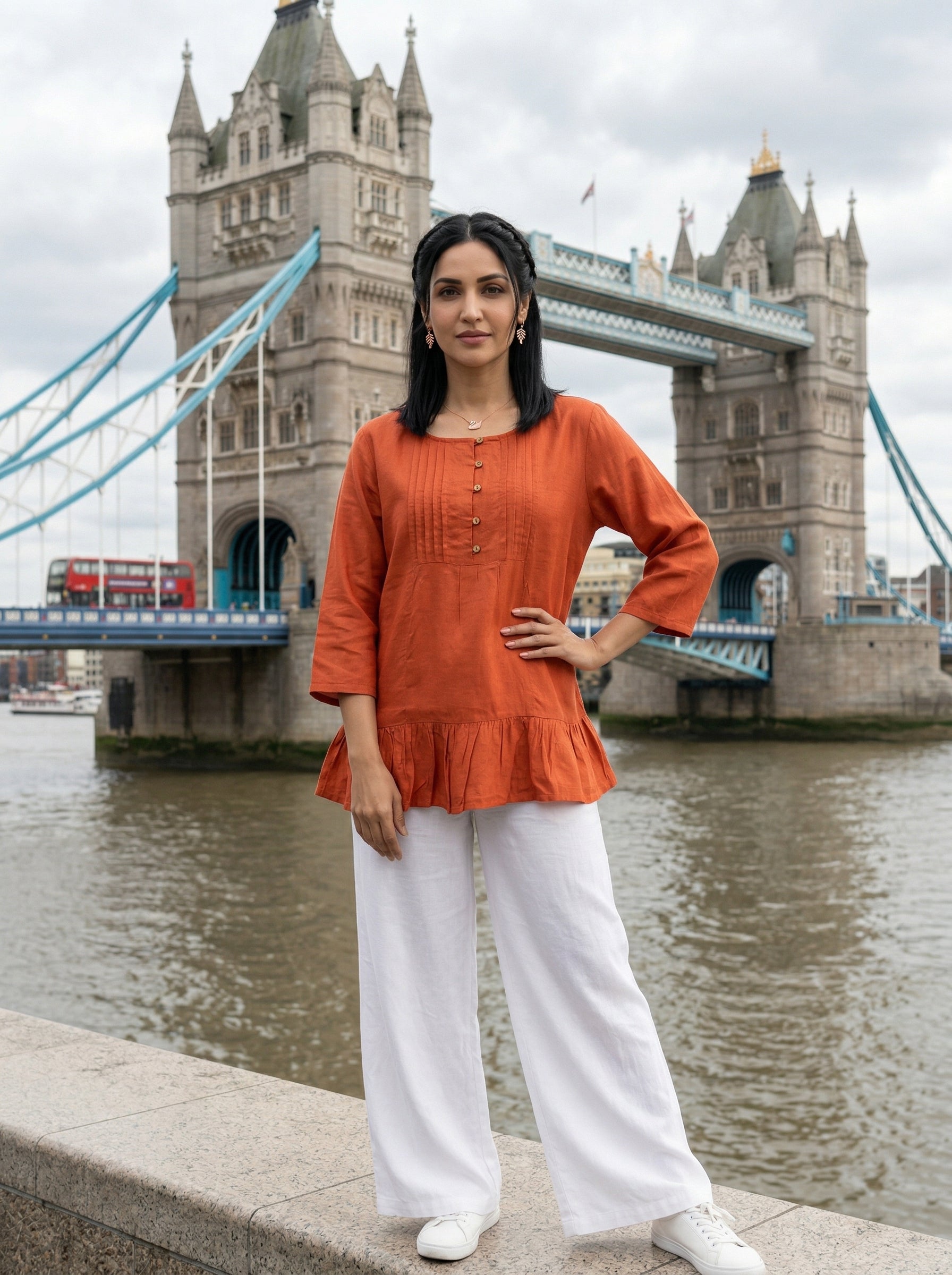 THE LINEAR WAVE RUST COTTON TOP