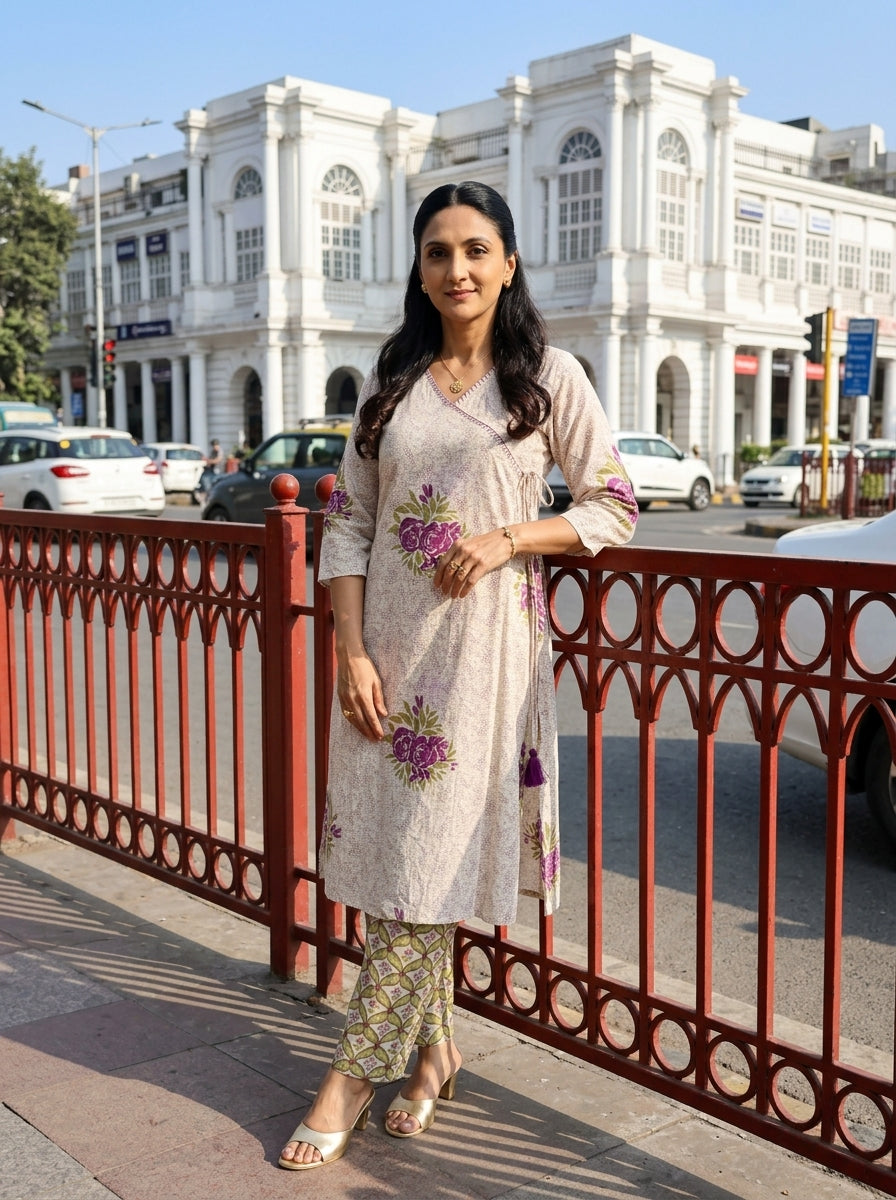 NAZAAKAT WHITE/PINK COTTON KP SET