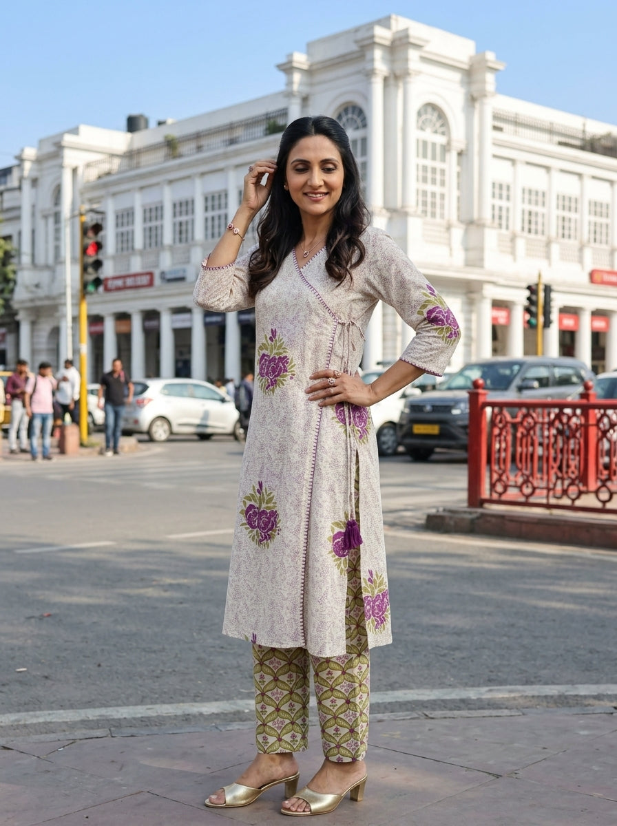 NAZAAKAT WHITE/PINK COTTON KP SET