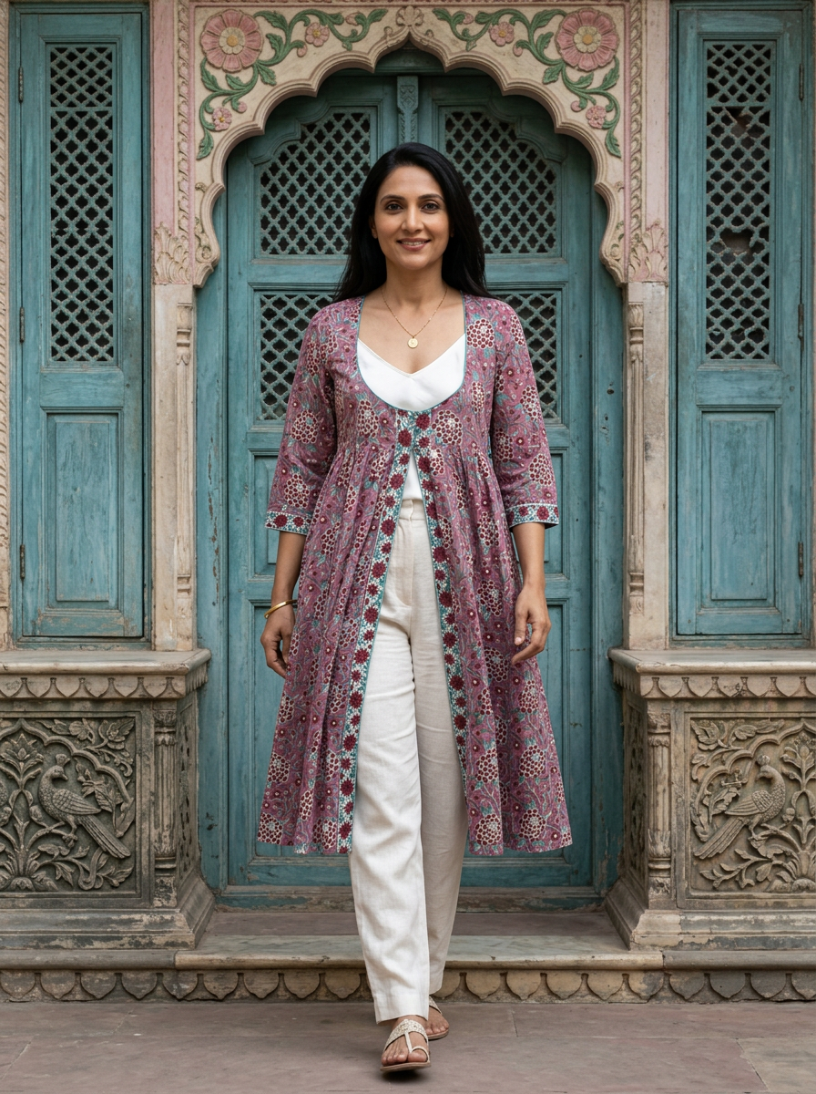 Mauve Cotton Shrug