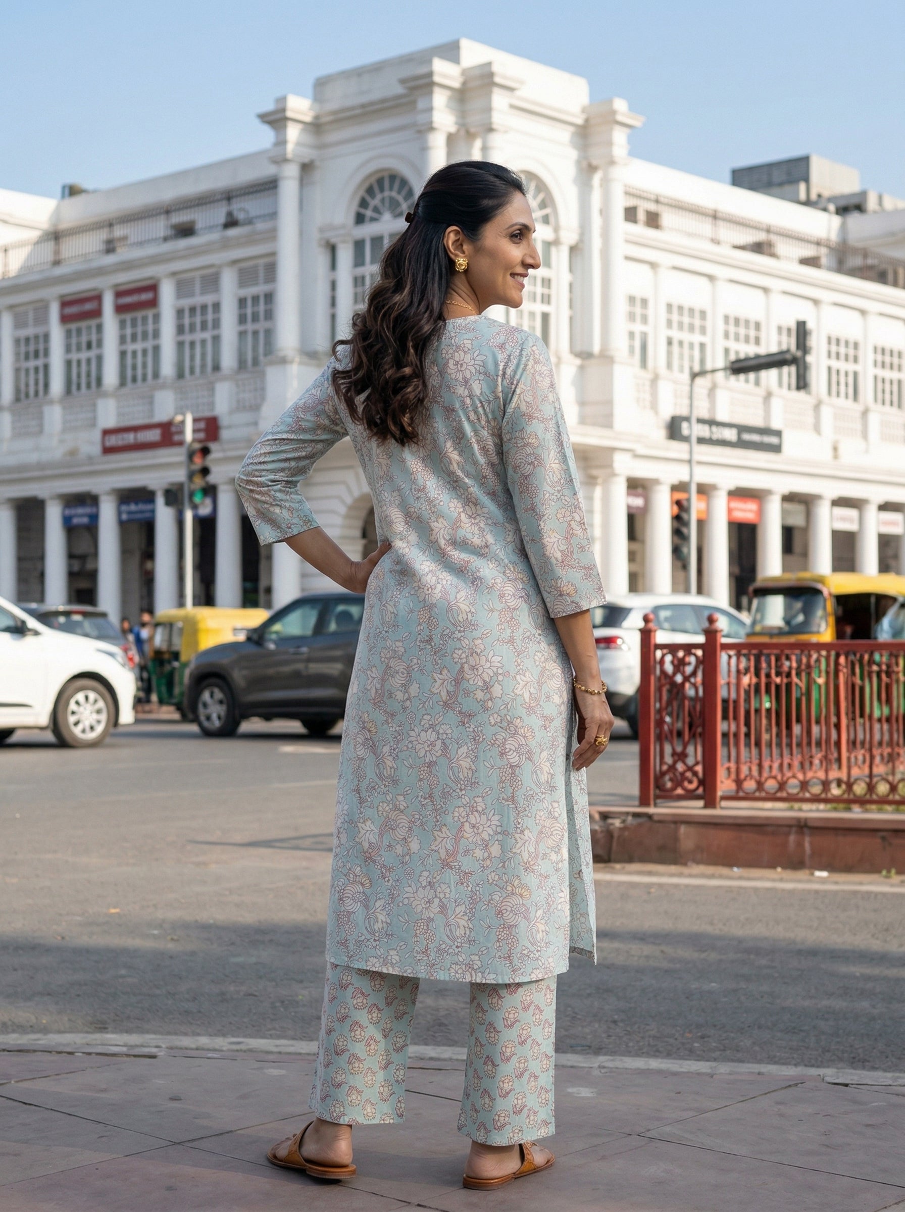 NAZAAKAT SKY BLUE COTTON KP SET