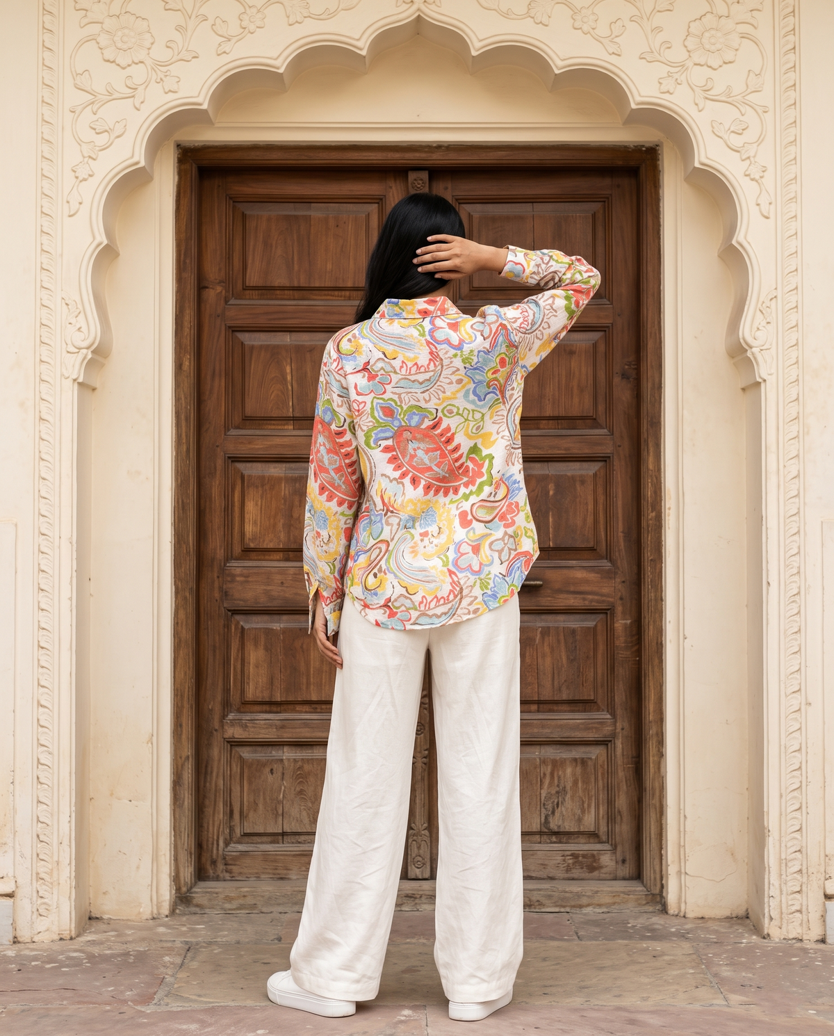 Bamboo Silk 150 GM Multicolour Artistic Paisley Shirt