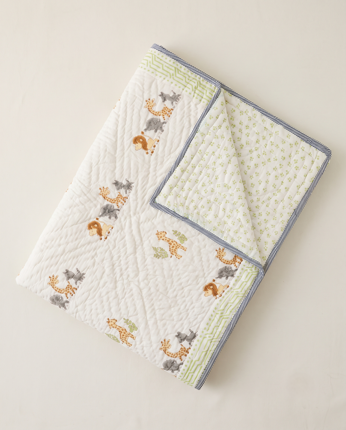 WOODLAND LITTLE FRIENDS HAND BLOCK BABY REVERSIBLE QUILT