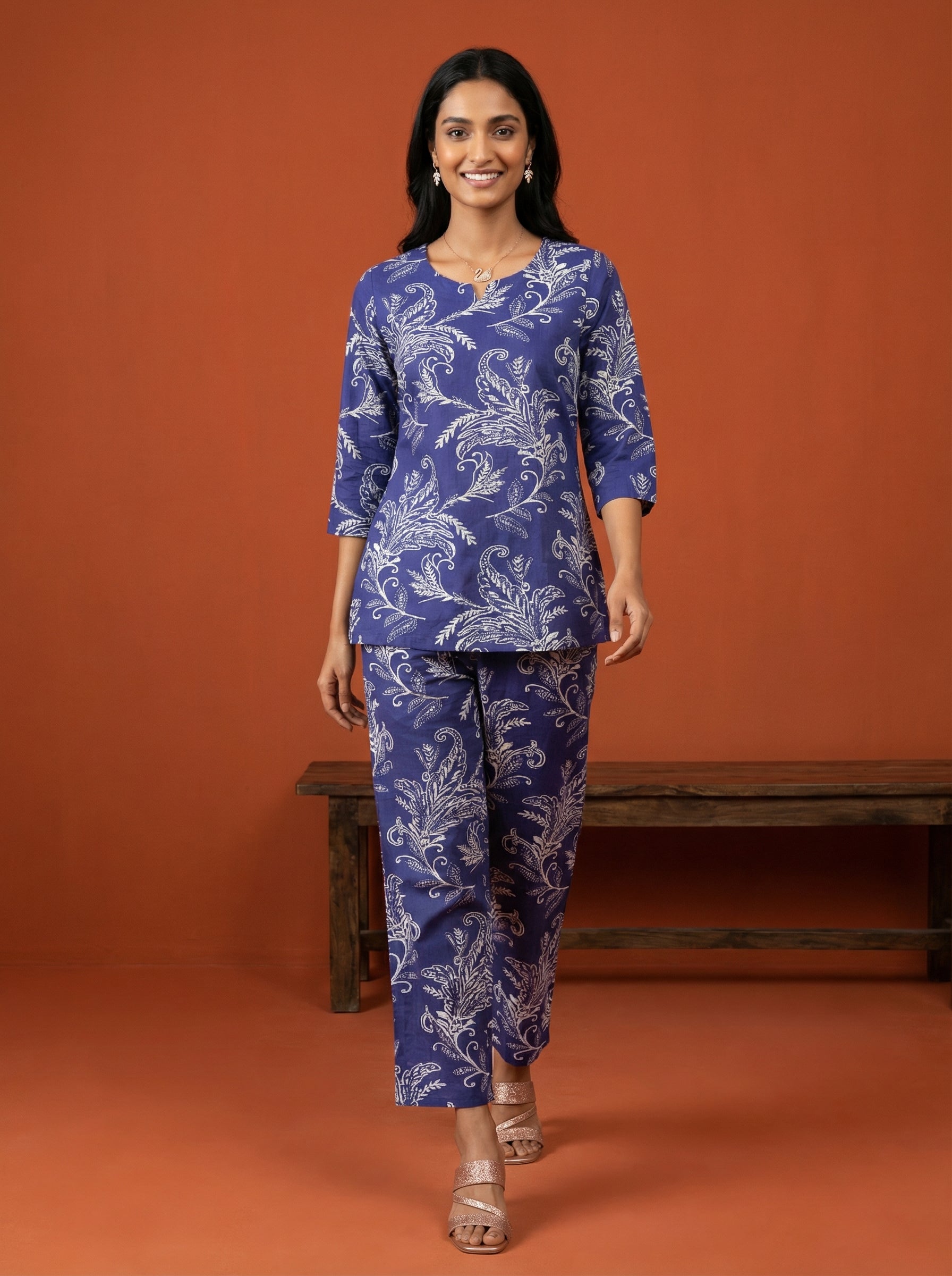 Handprinted Classic Blue Cordset