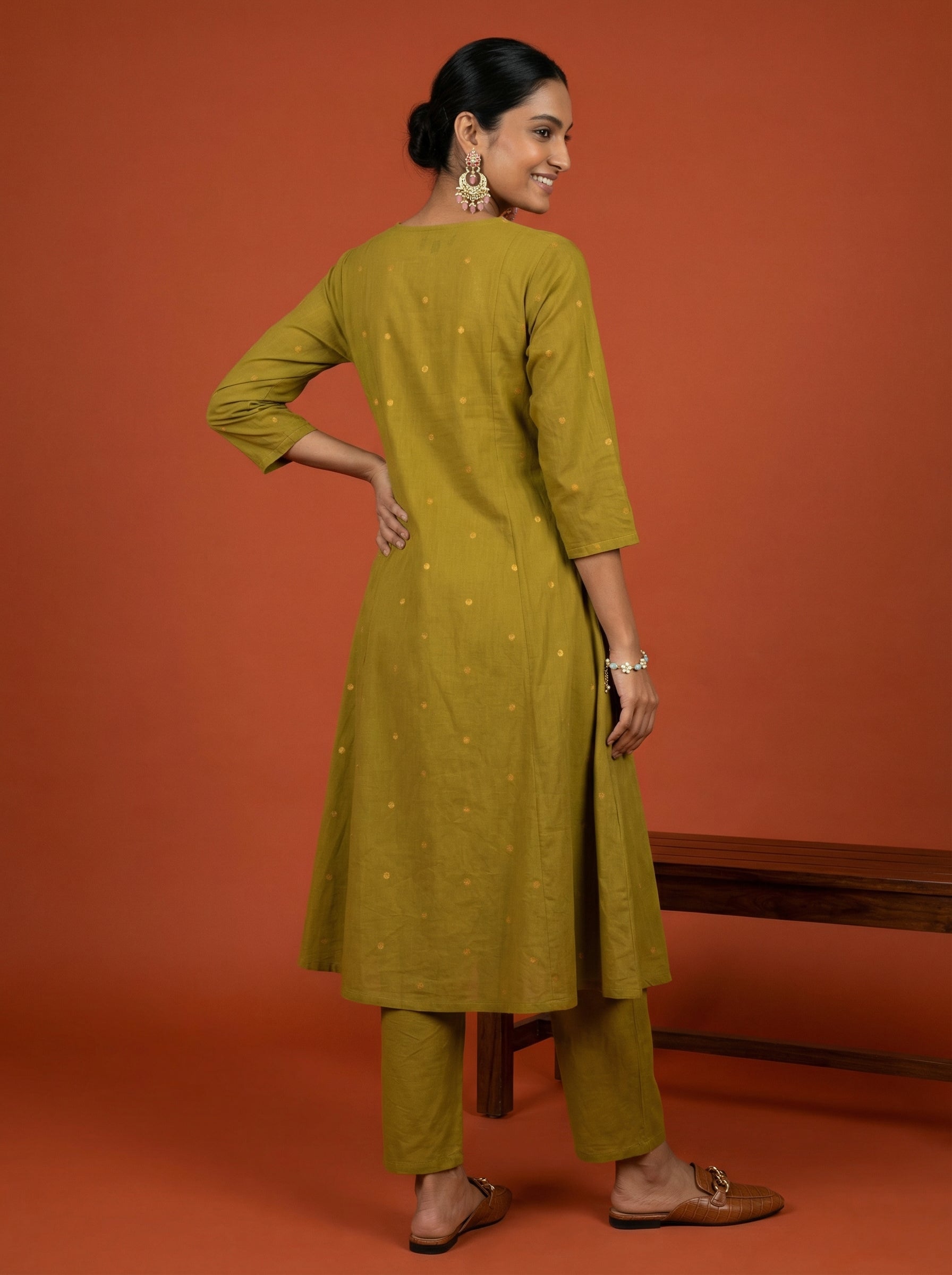 WHISPER OF HANDLOOM WEAVES GREEN SOUTH COTTON KP SET