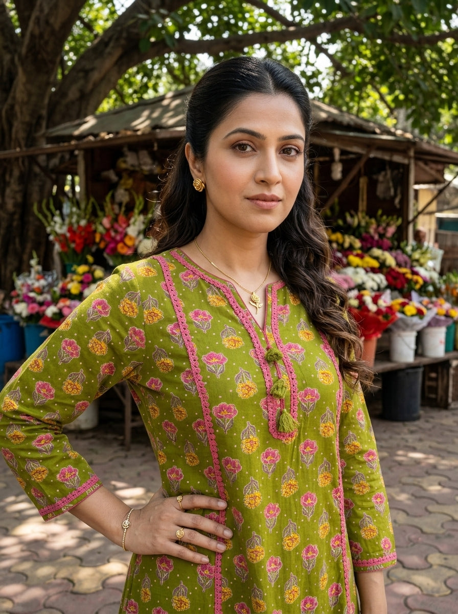 Green Riwayat Cotton KP Set