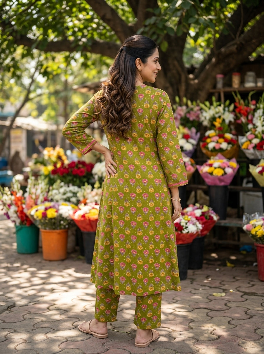 Green Riwayat Cotton KP Set