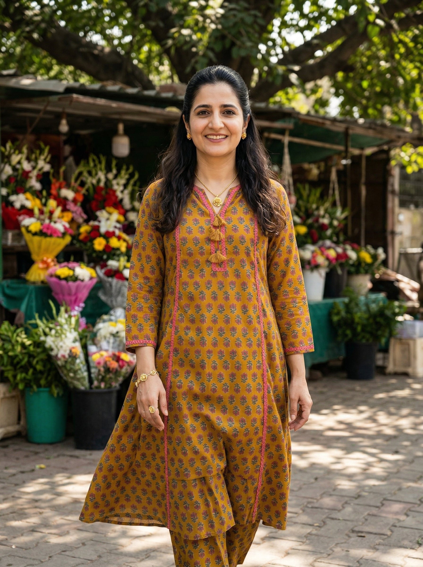 Mustard Riwayat Cotton KP Set