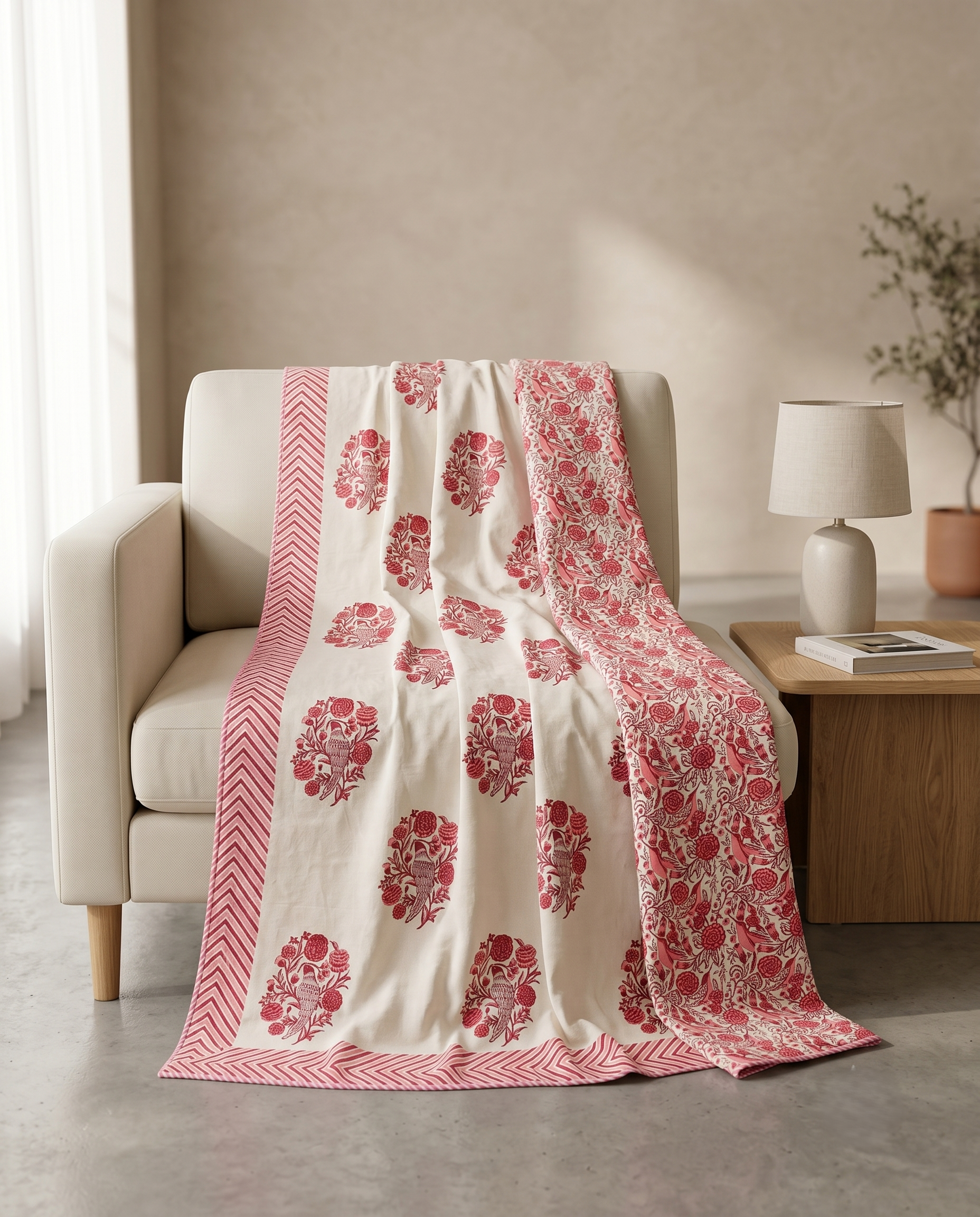 ROSEWOOD BLOOM REVERSIBLE COTTON DOHAR