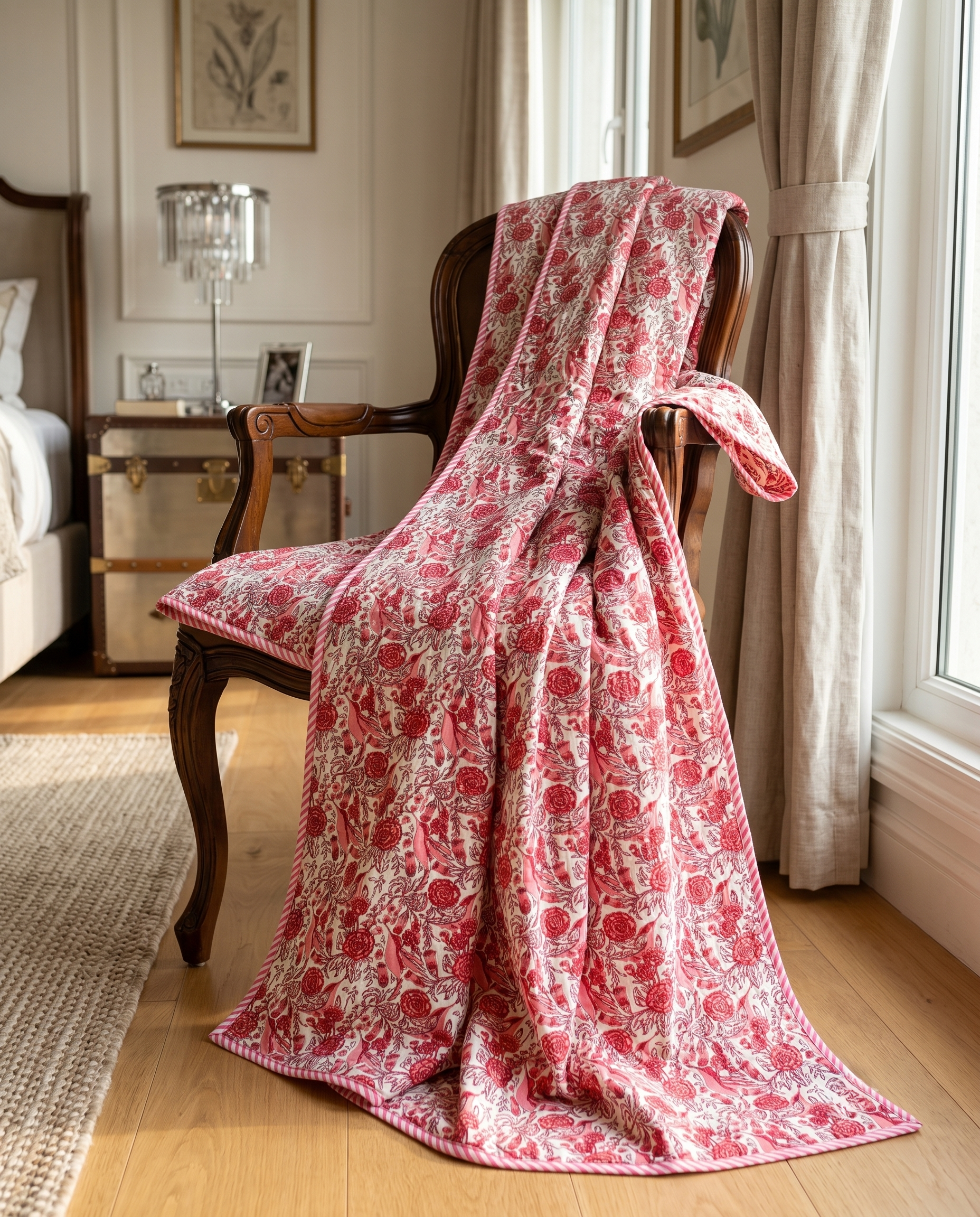 ROSEWOOD BLOOM REVERSIBLE COTTON DOHAR