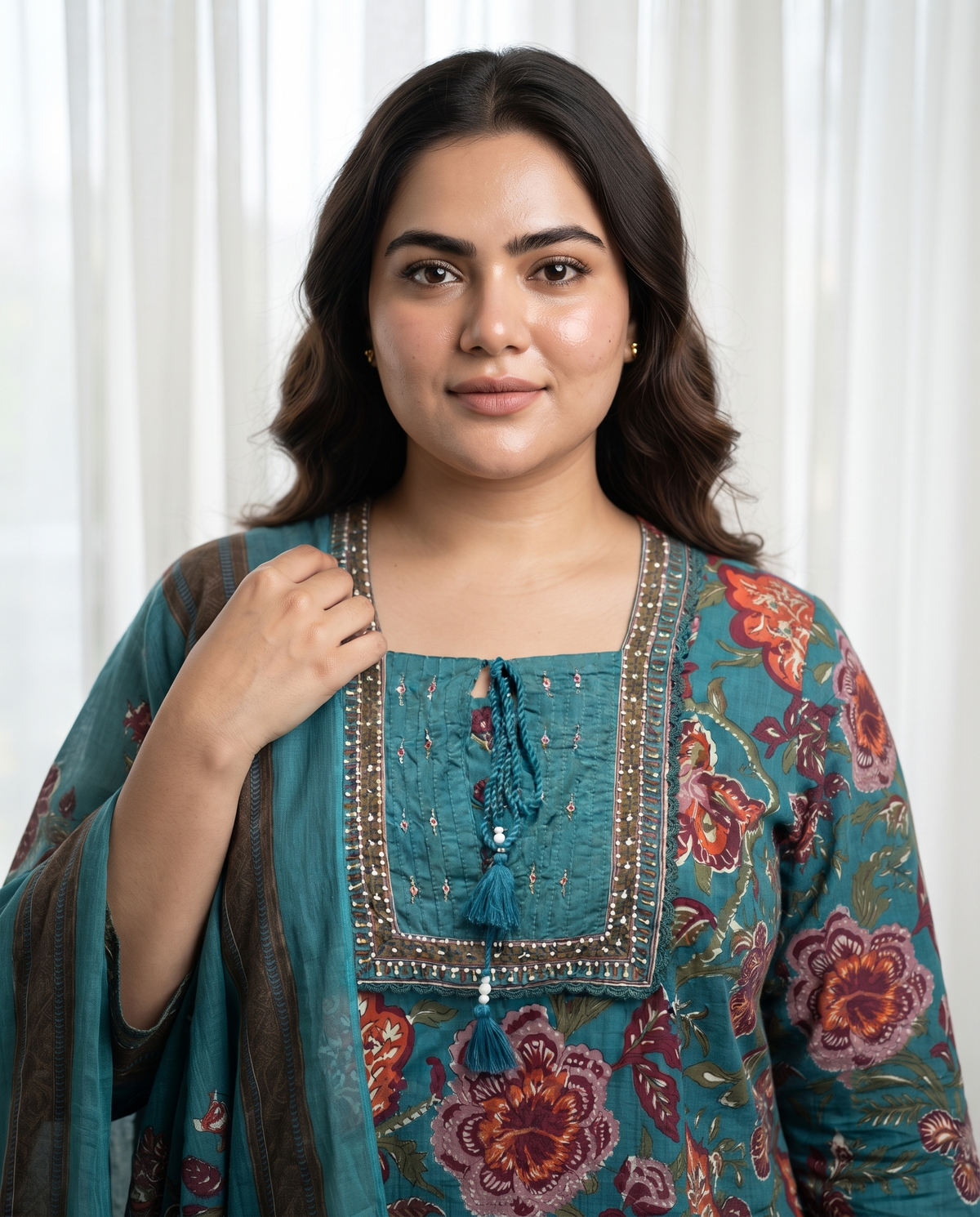 MYRA FLORAL 3 PC SET - TEAL