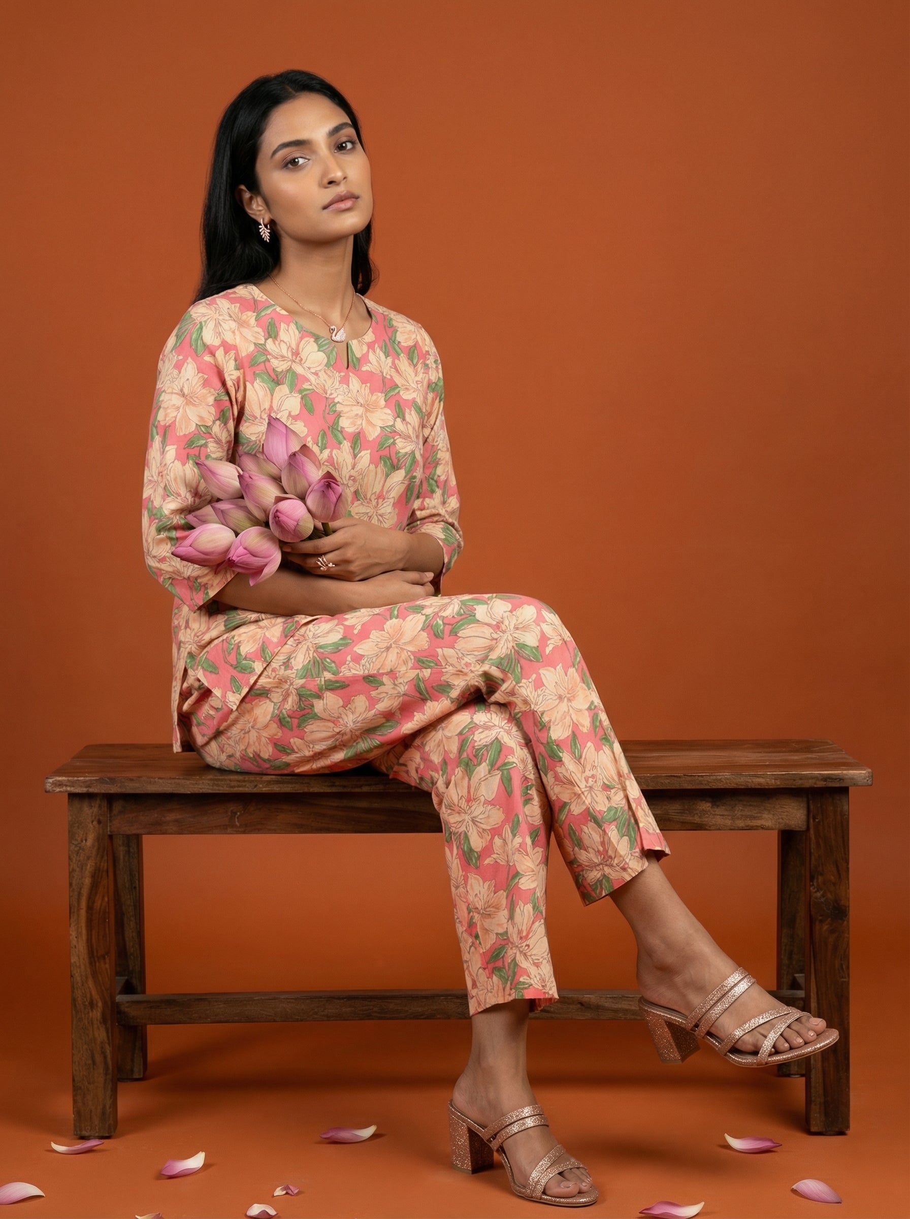 Handprinted Classic Pink Cordset