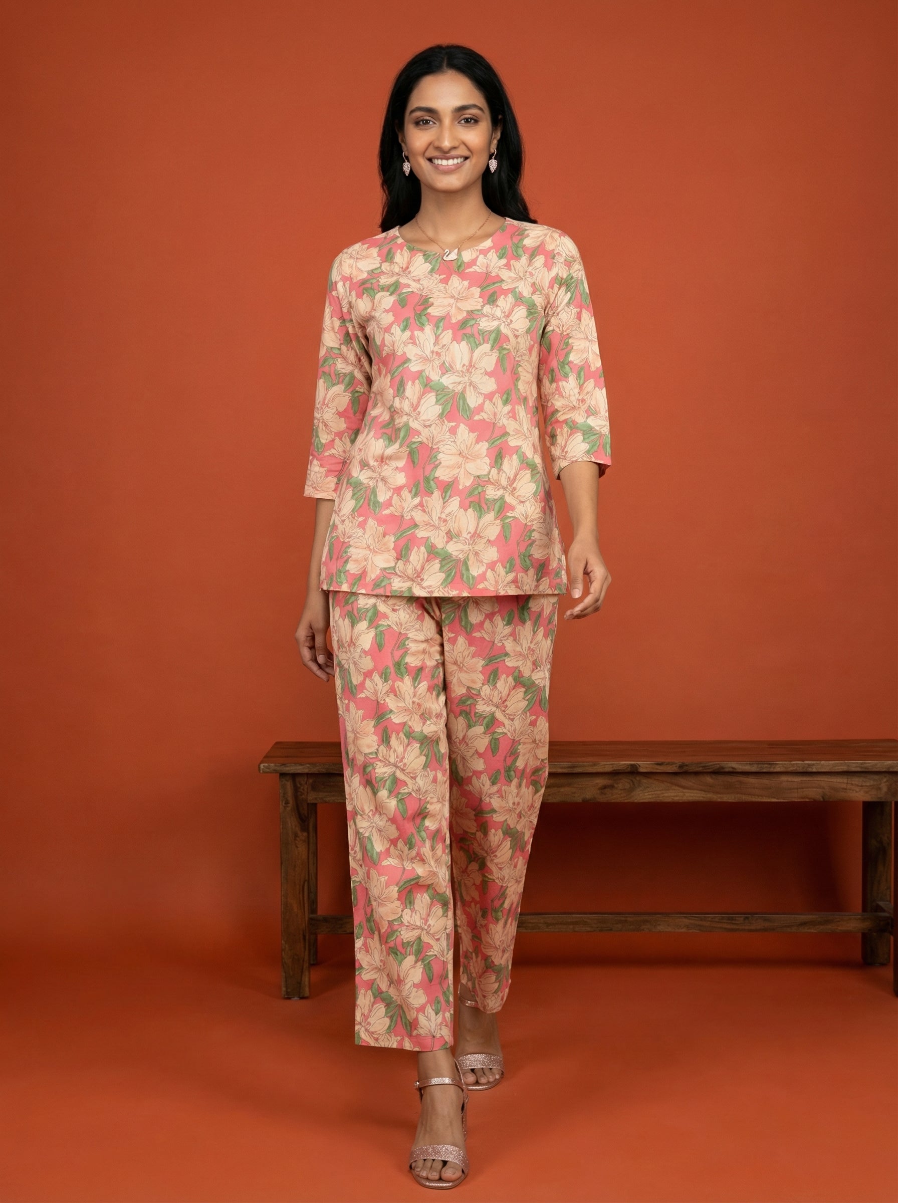 Handprinted Classic Pink Cordset