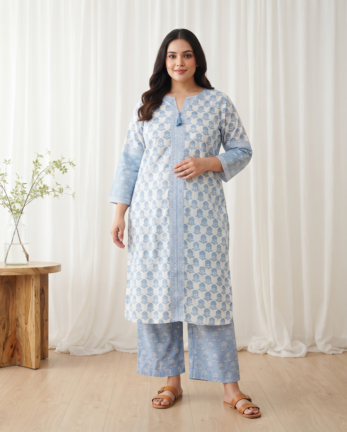 VANYA BOTANICAL 3 PC SET - BLUE