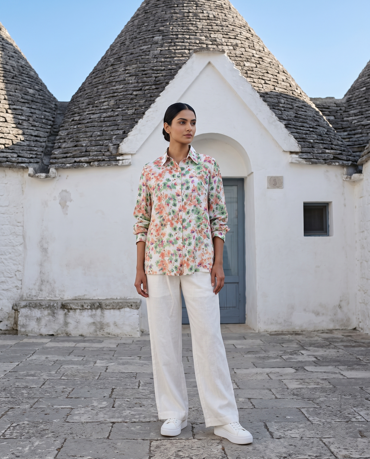 Bamboo Silk 150 GM Peach Mint Blossom Shirt