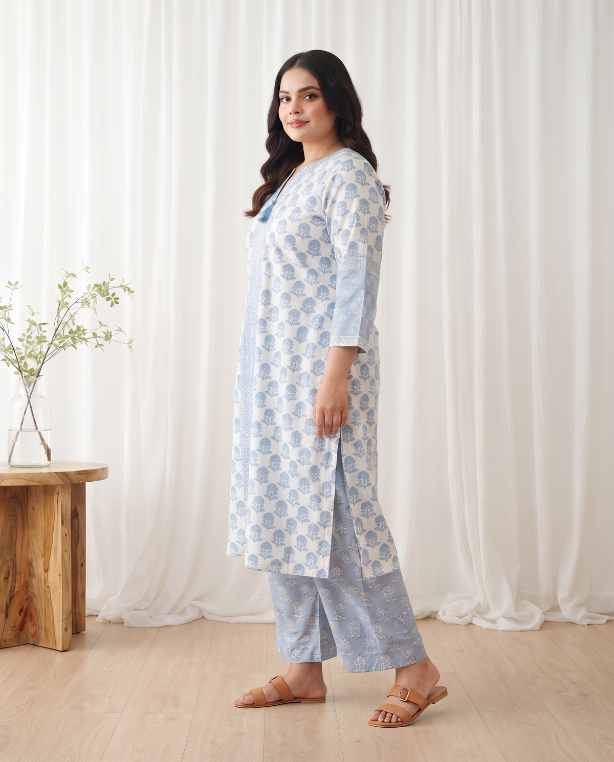 VANYA BOTANICAL 3 PC SET - BLUE
