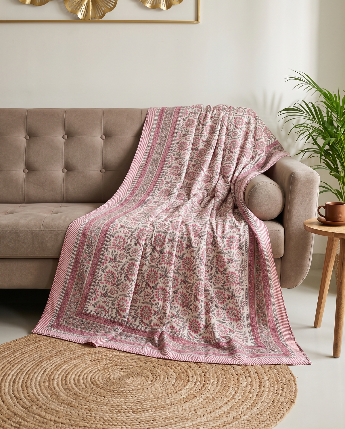 The Rose Petal Handblock Reversible Dohar