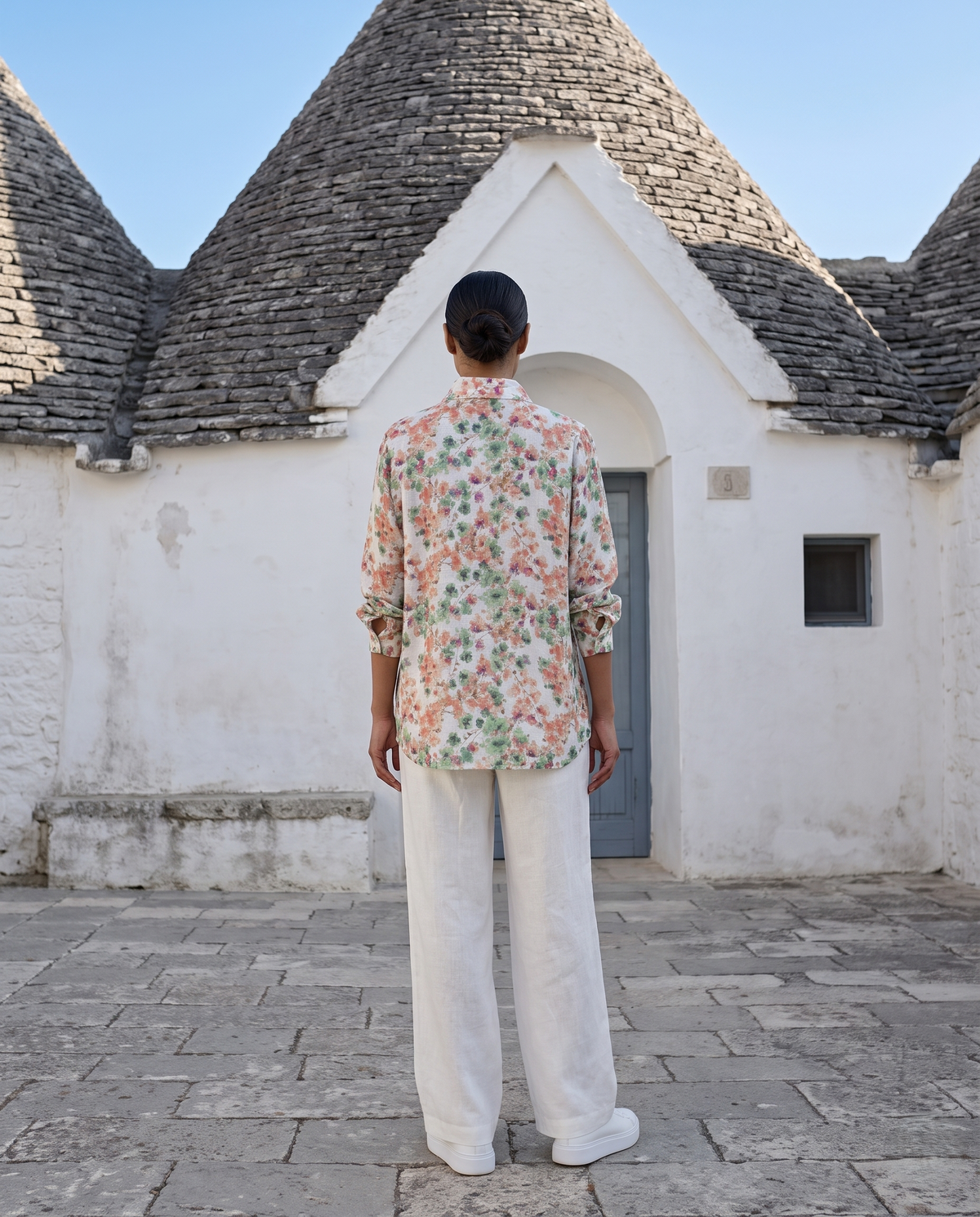 Bamboo Silk 150 GM Peach Mint Blossom Shirt
