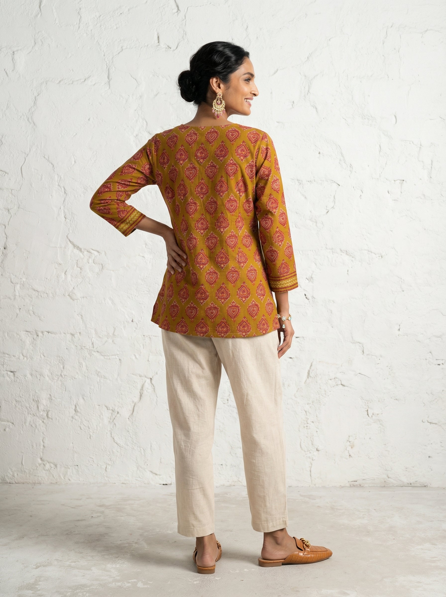 Earthline Collective Cotton Mustard Top