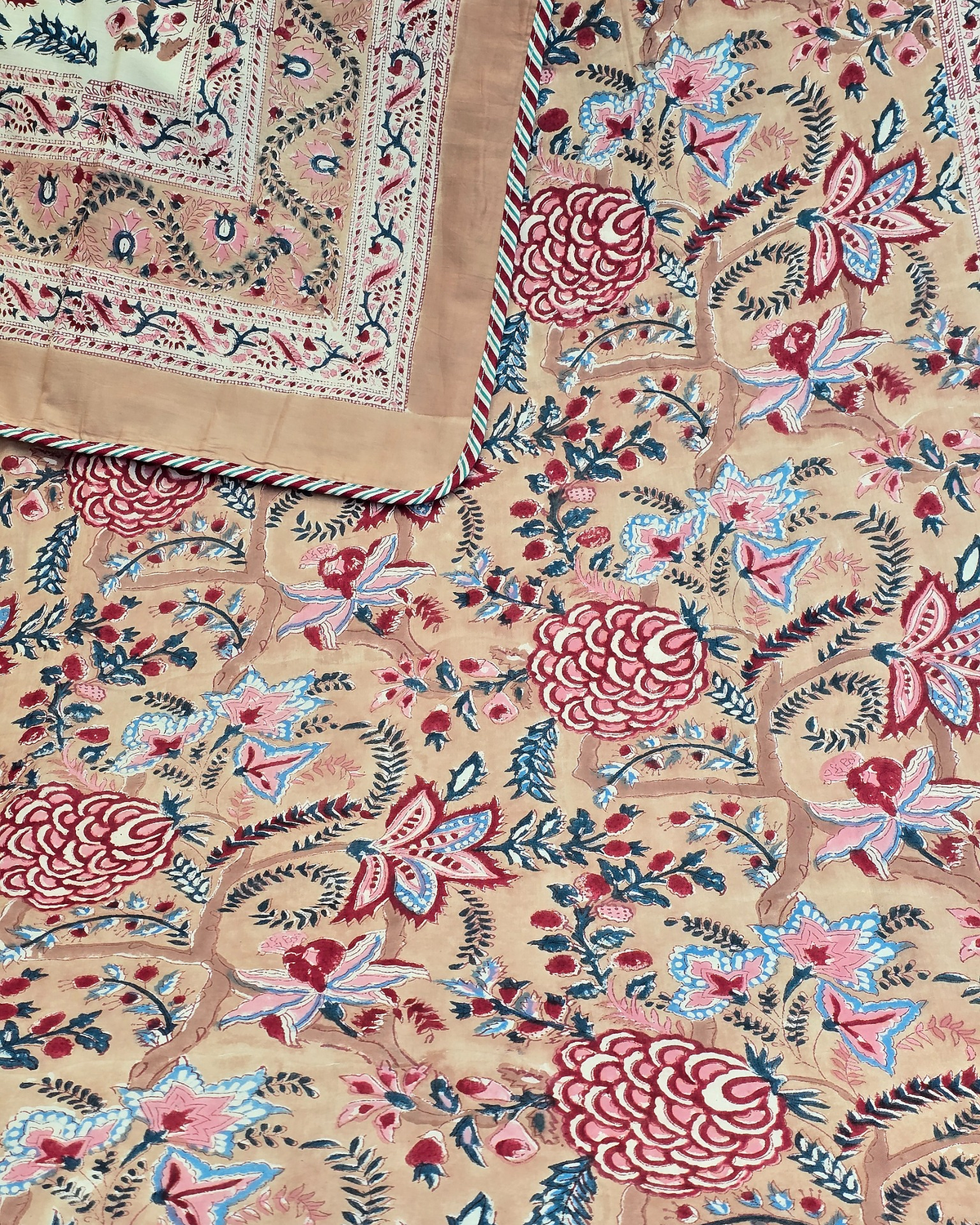 MEHR FLORAL HAND BLOCK COTTON DOHAR