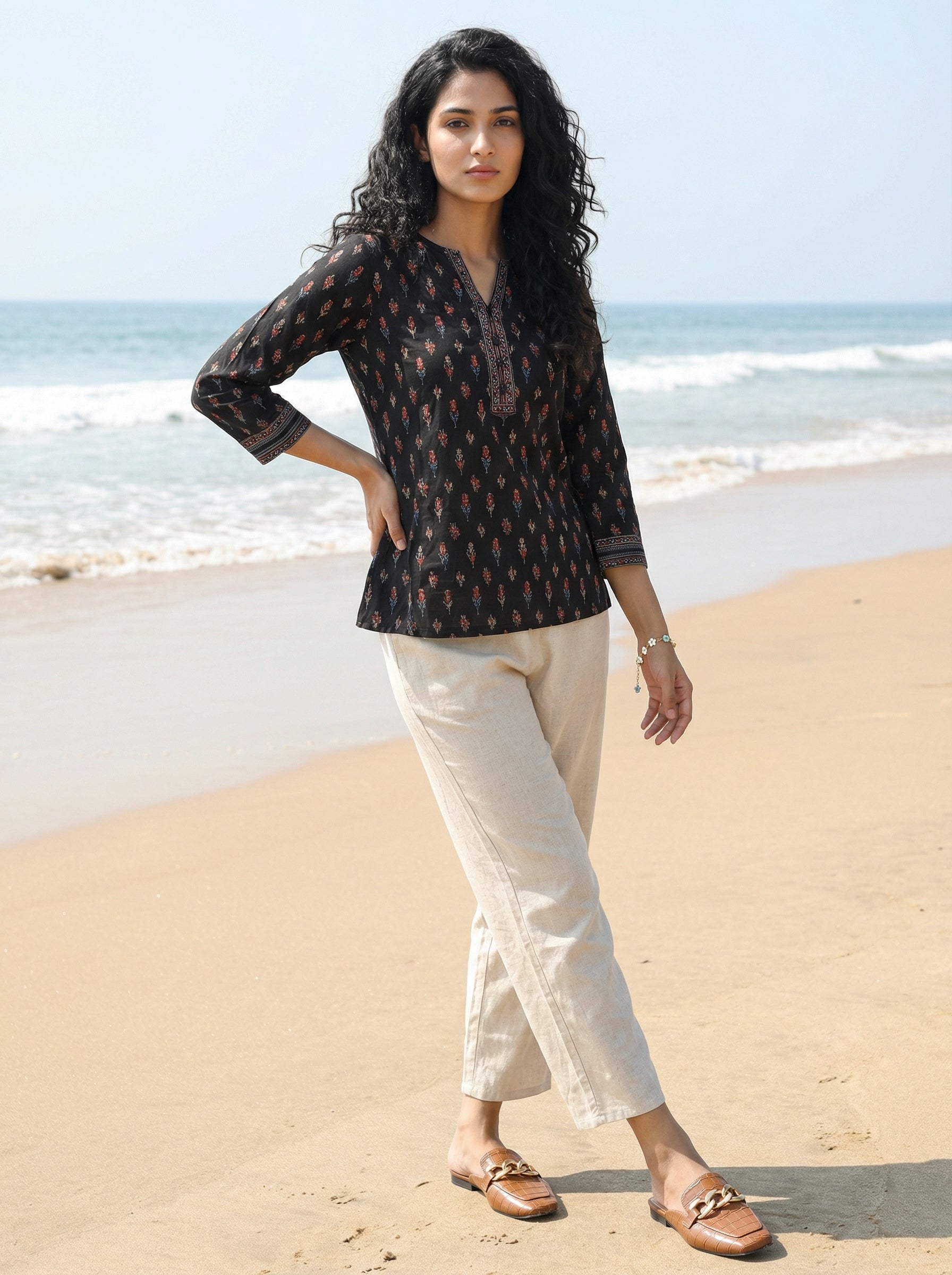 Earthline Collective Cotton Black Top
