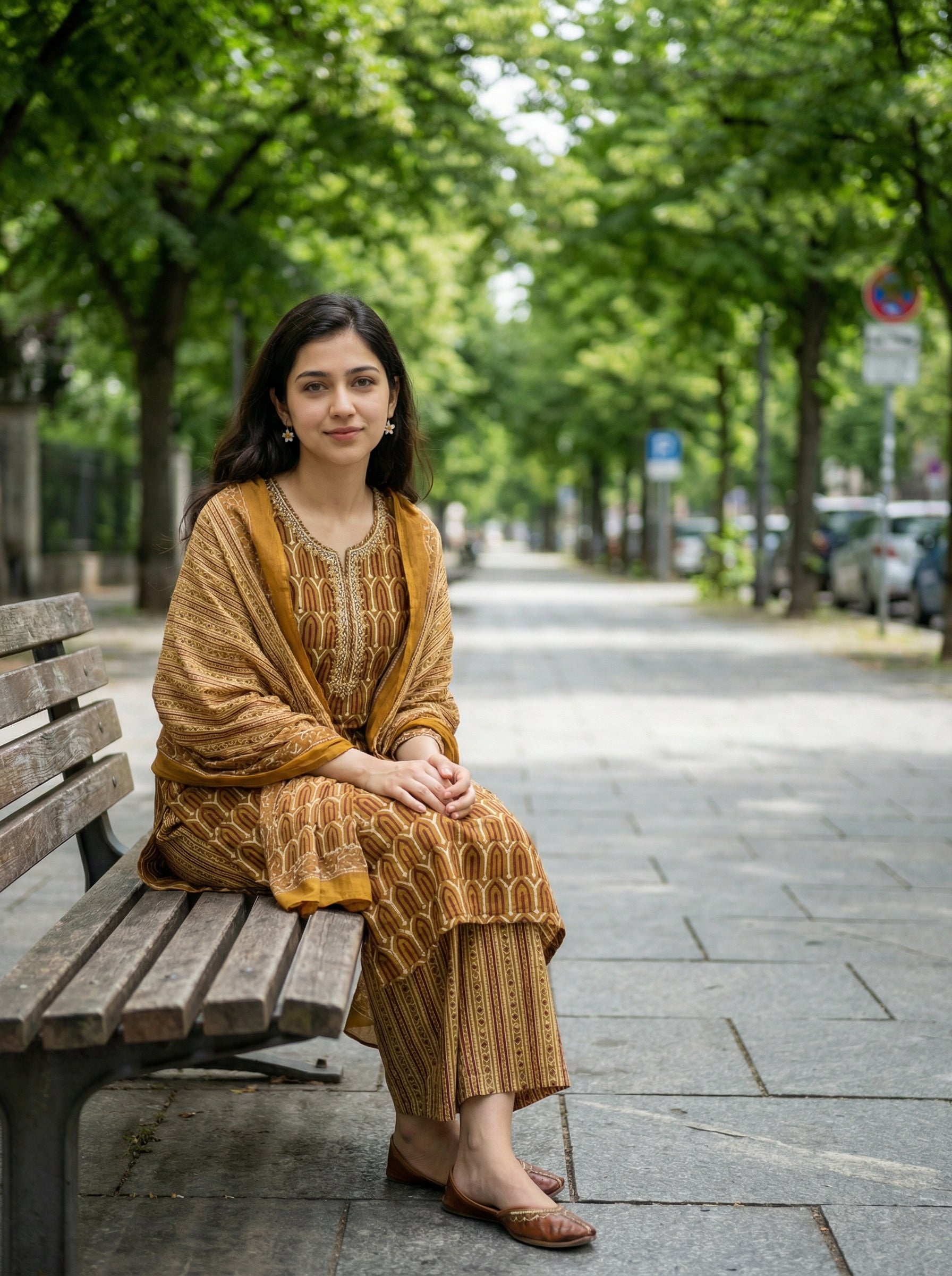Urban Rang Cotton Mustard Brown KPD Set