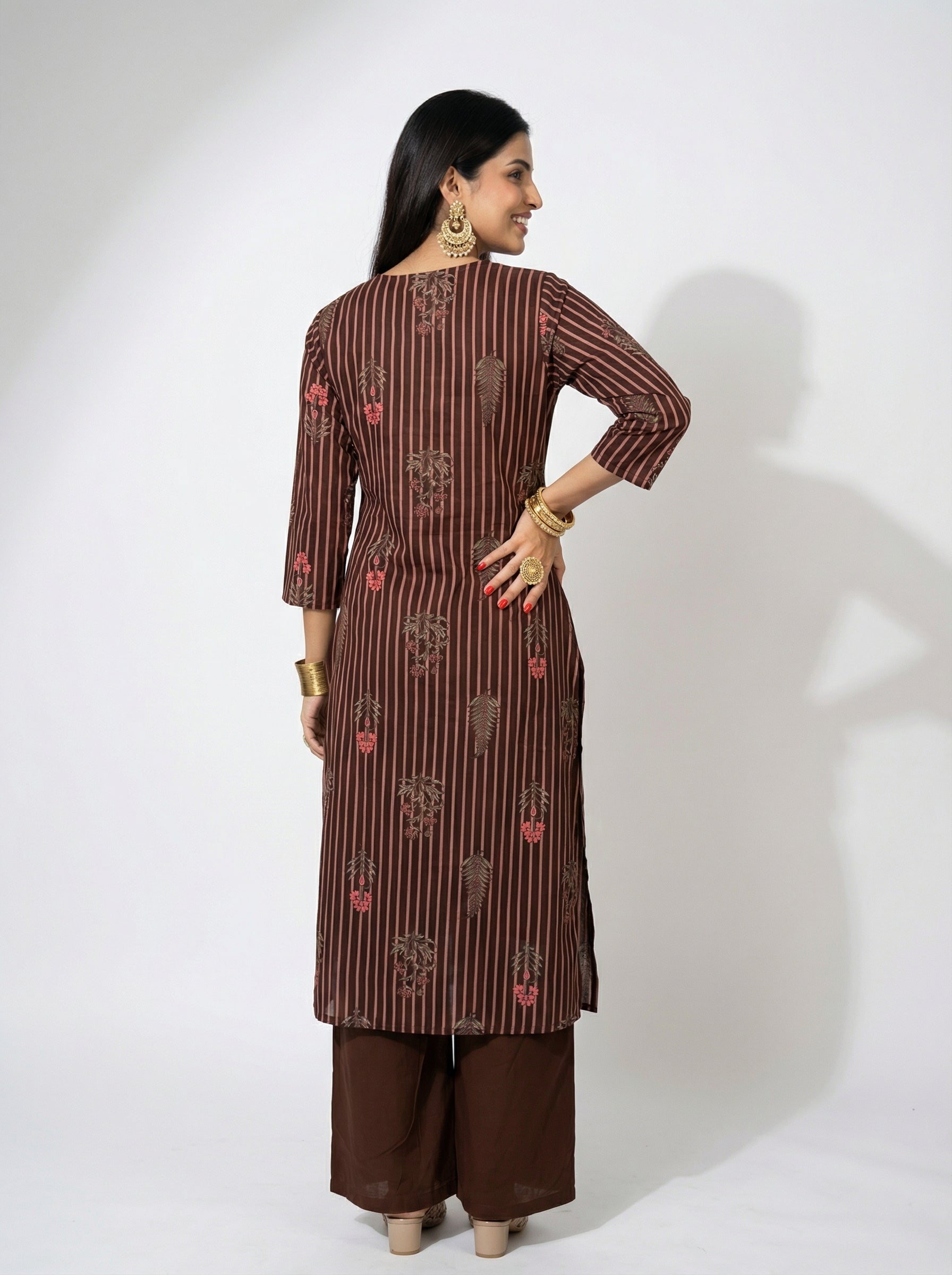 BLOOMING STRIPES BROWN KPD SET