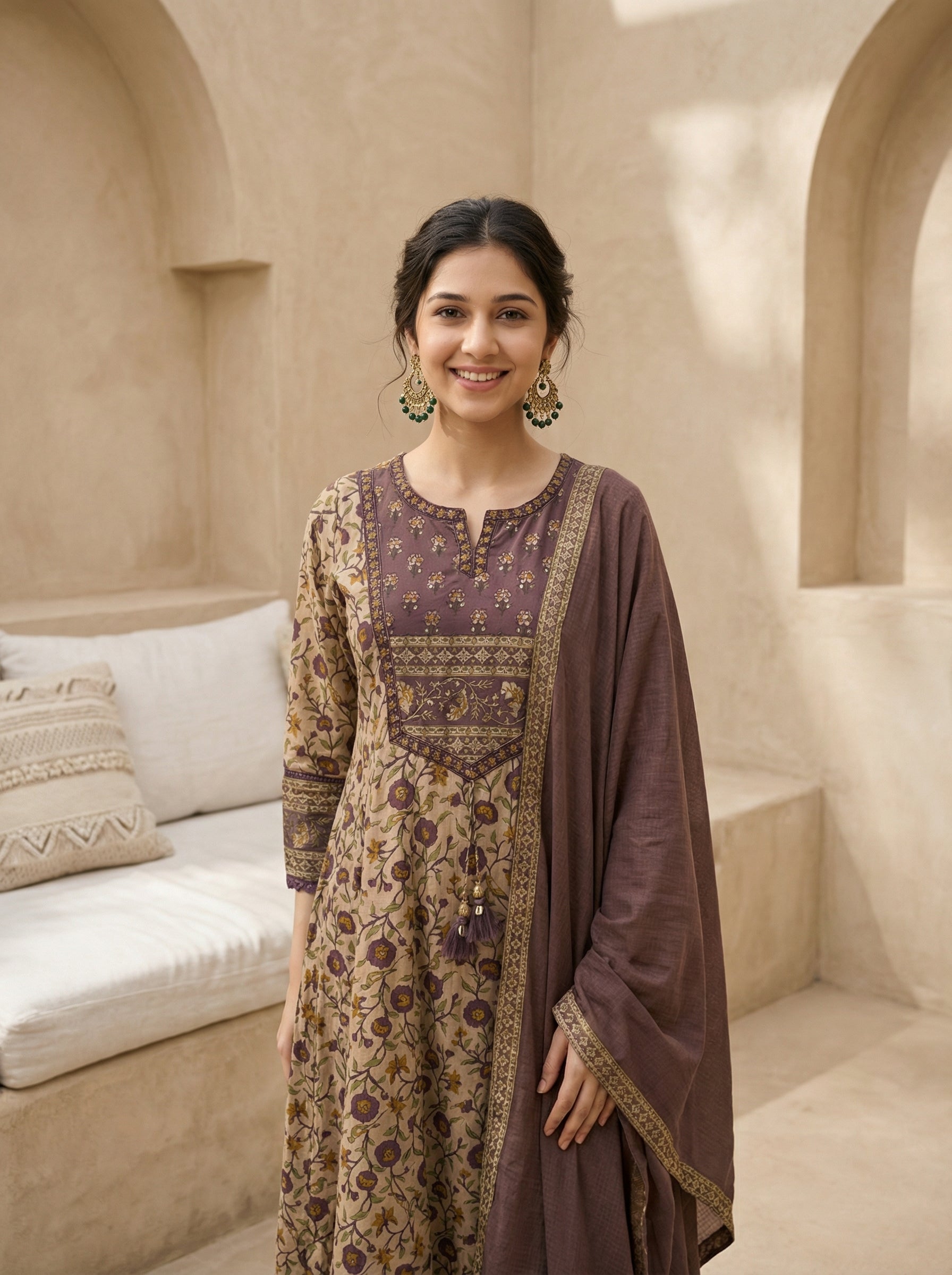 Purple Mughal Jaal Luxury KPD Set