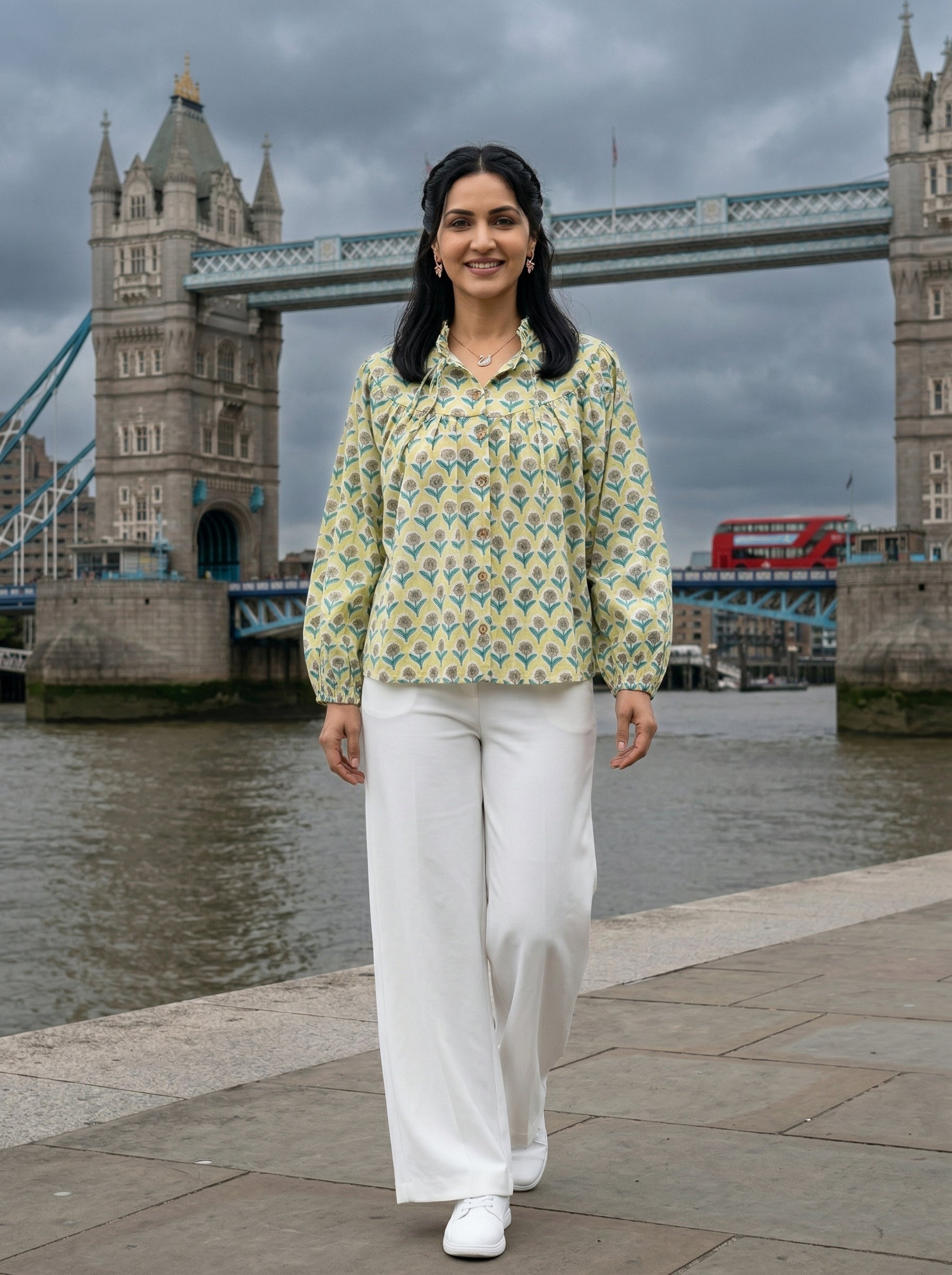 SOFT BLOSSOM GREEN COTTON TOP