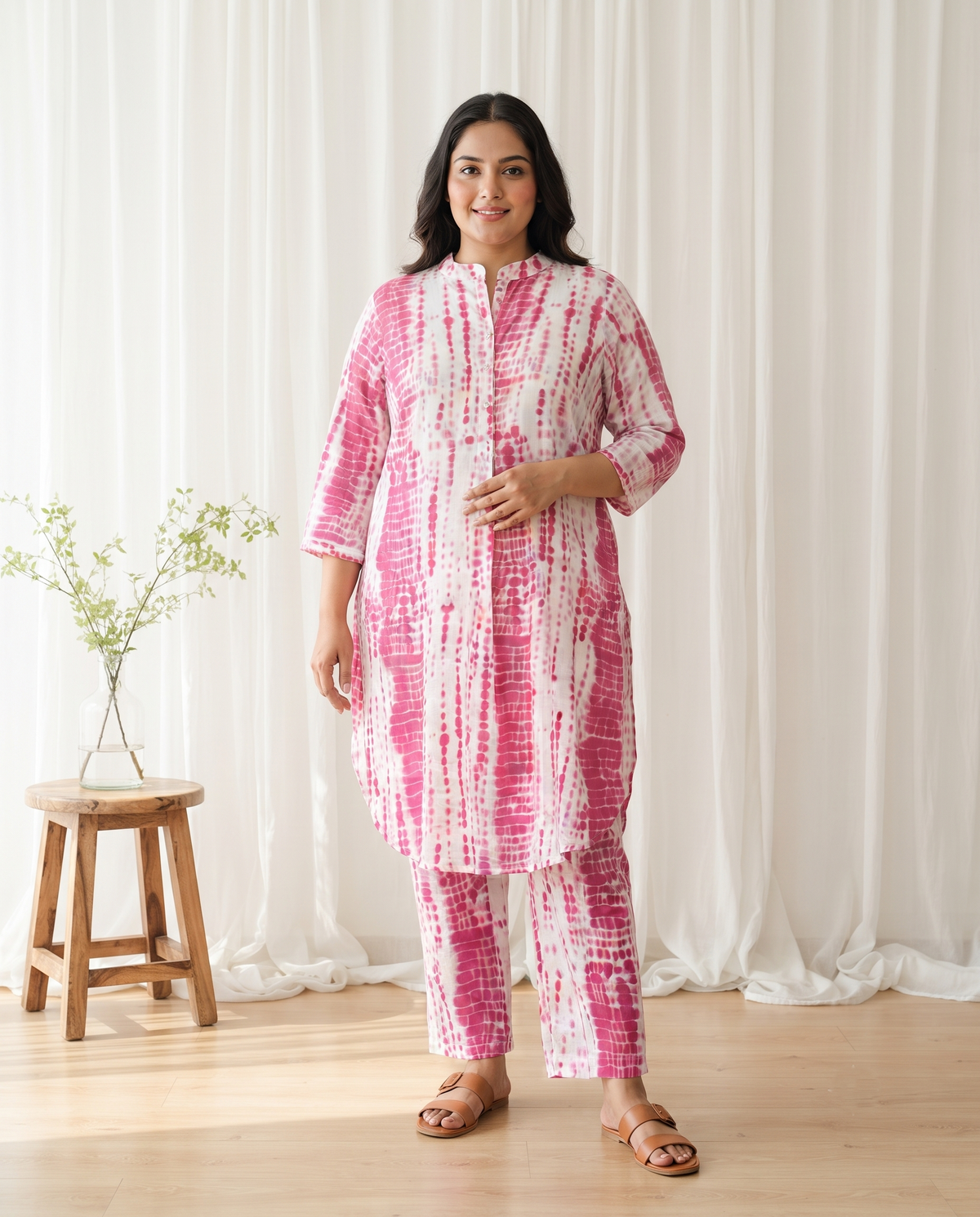 SAIRA TIE DYE 2 PC SET - PINK