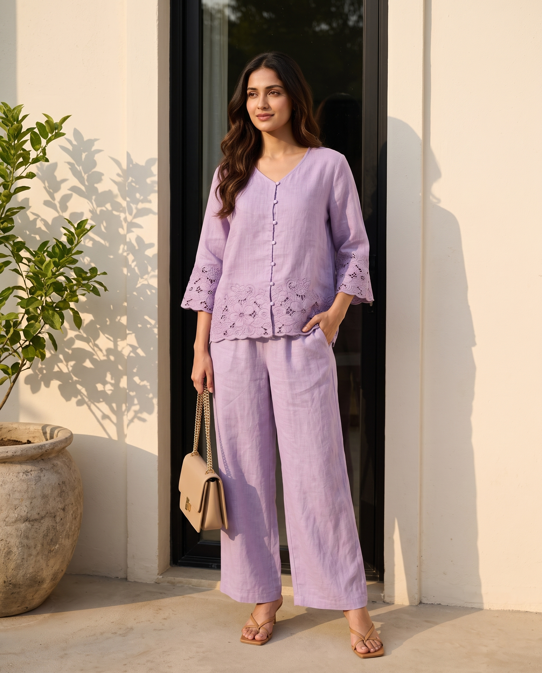 Lilac Grace European Linen Top - Soft Lavender
