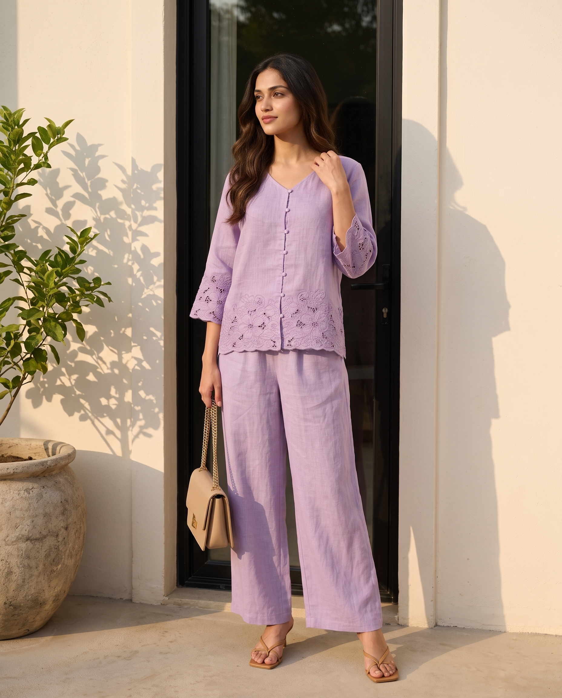 Lilac Grace European Linen Top - Soft Lavender