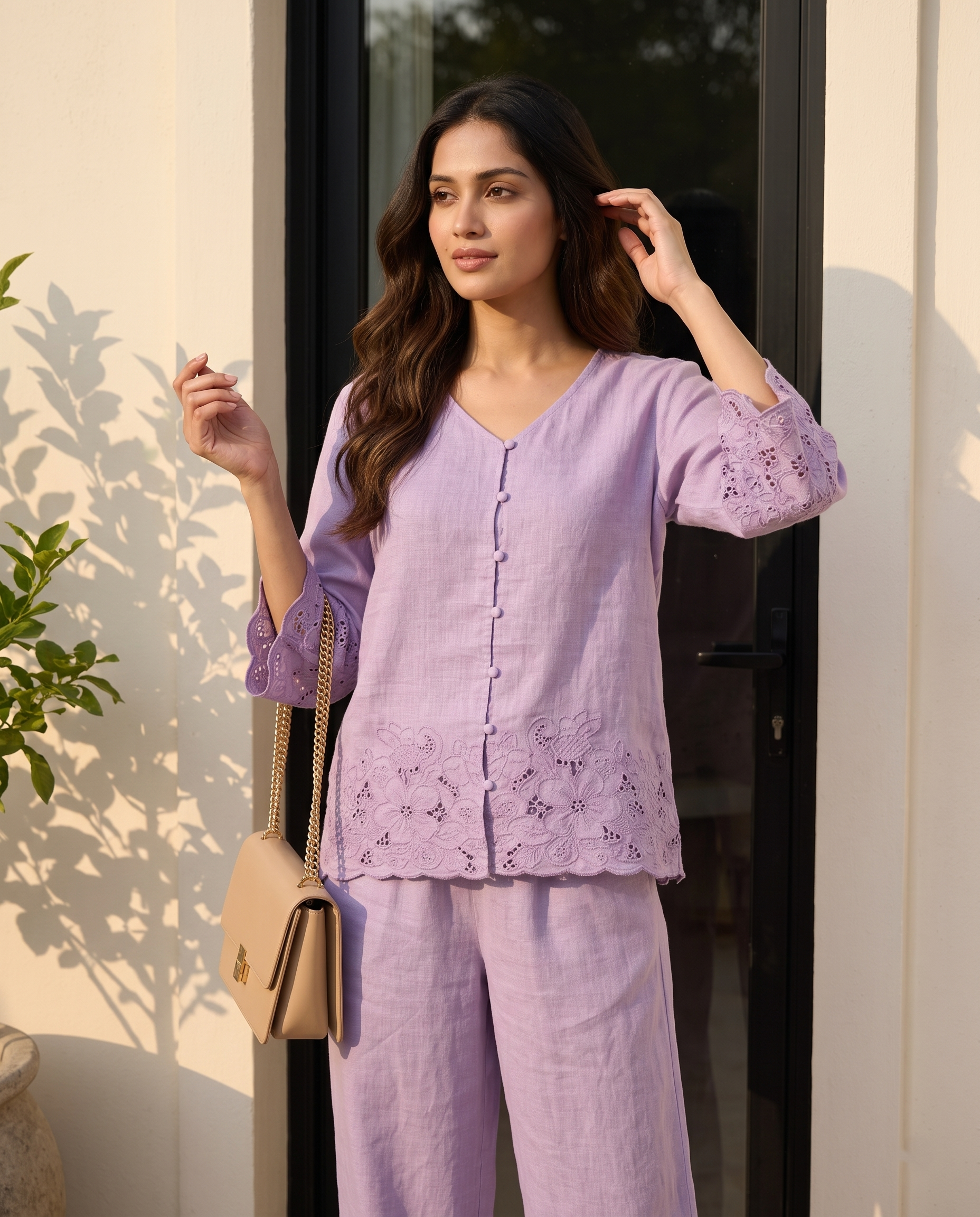 Lilac Grace European Linen Top - Soft Lavender