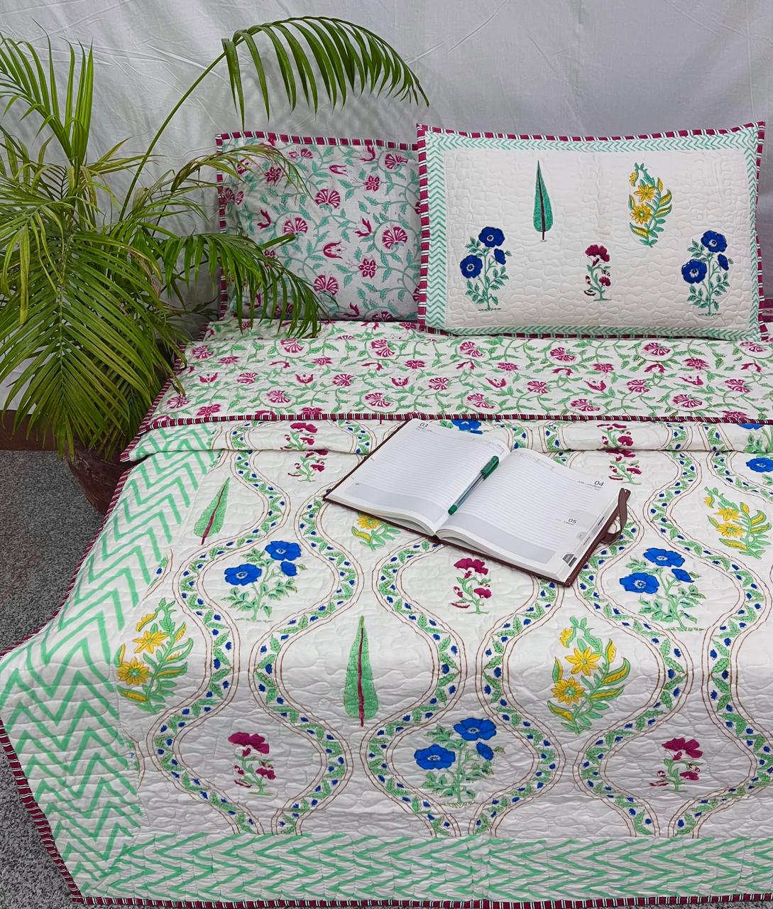 Meher Garden Comforter (Hand Block) - 90*108