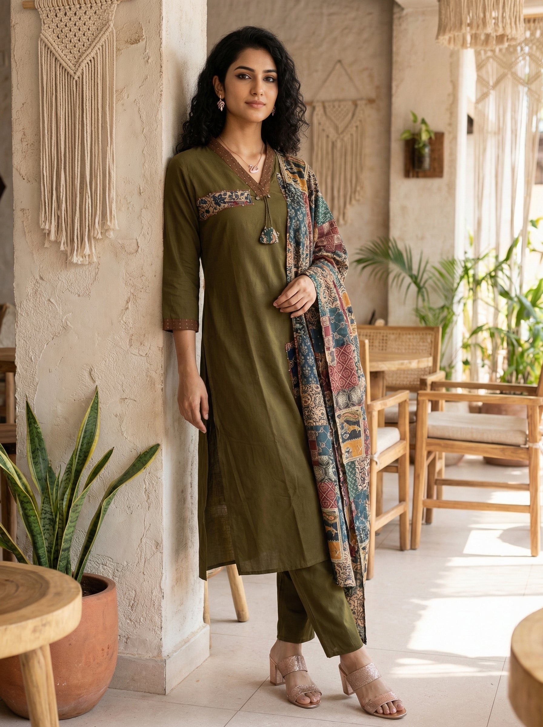 THE PATCHWORK GREEN COTTON KPD SET