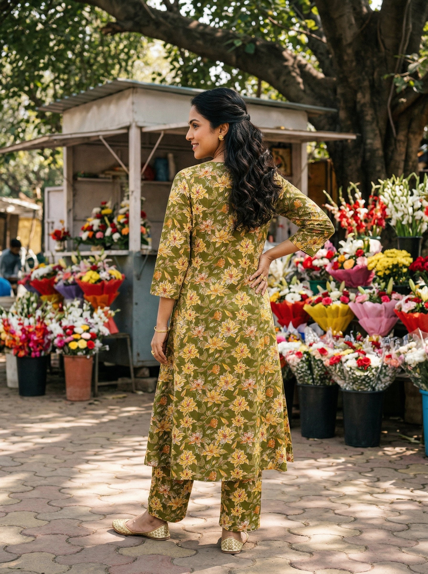 Green Everyday Elegance Cotton KP Set