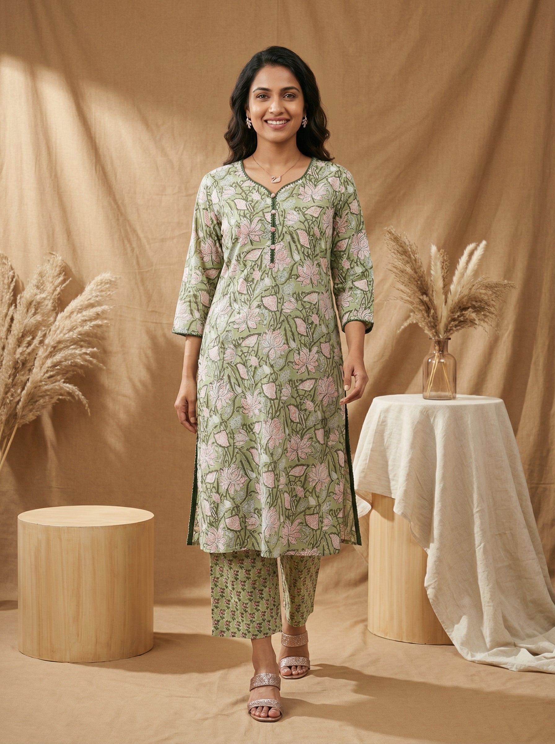 Green Cotton Gotta Patti Galore KP Set