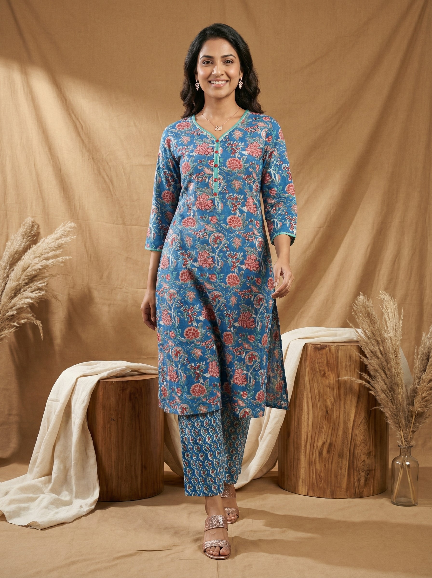 Blue Cotton Gotta Patti Galore KP Set