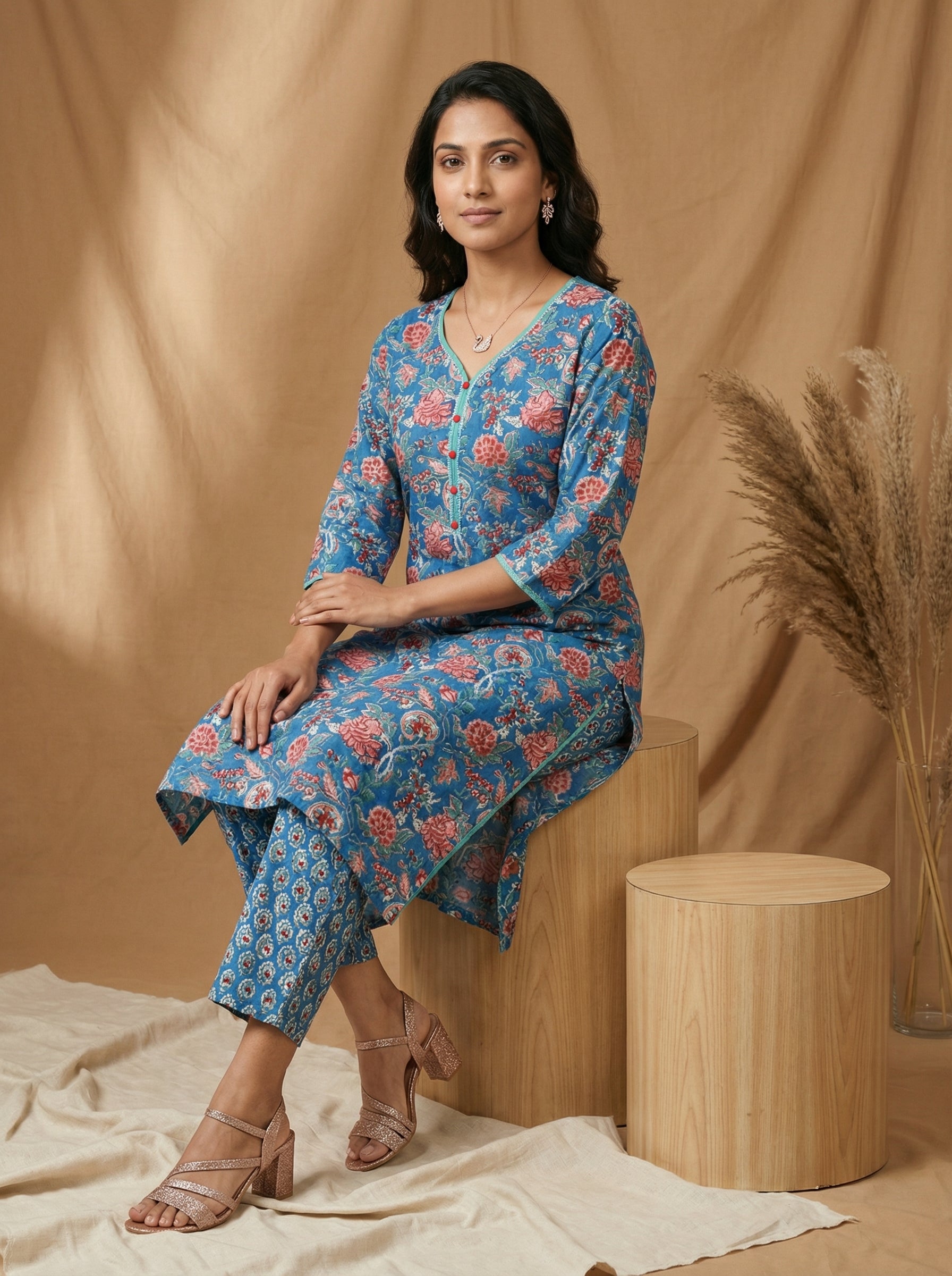 Blue Cotton Gotta Patti Galore KP Set