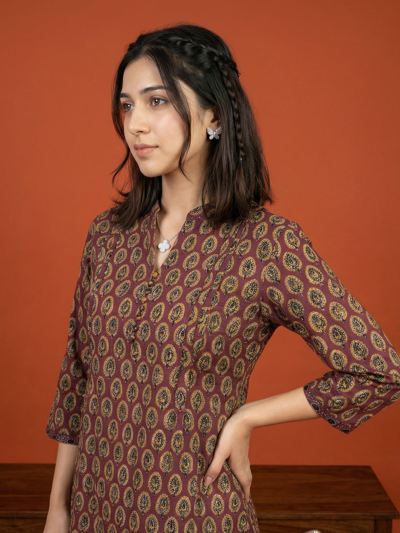 EVERYDAY WEAR WINE AESTHETIC TOP (HANDPRINTED)