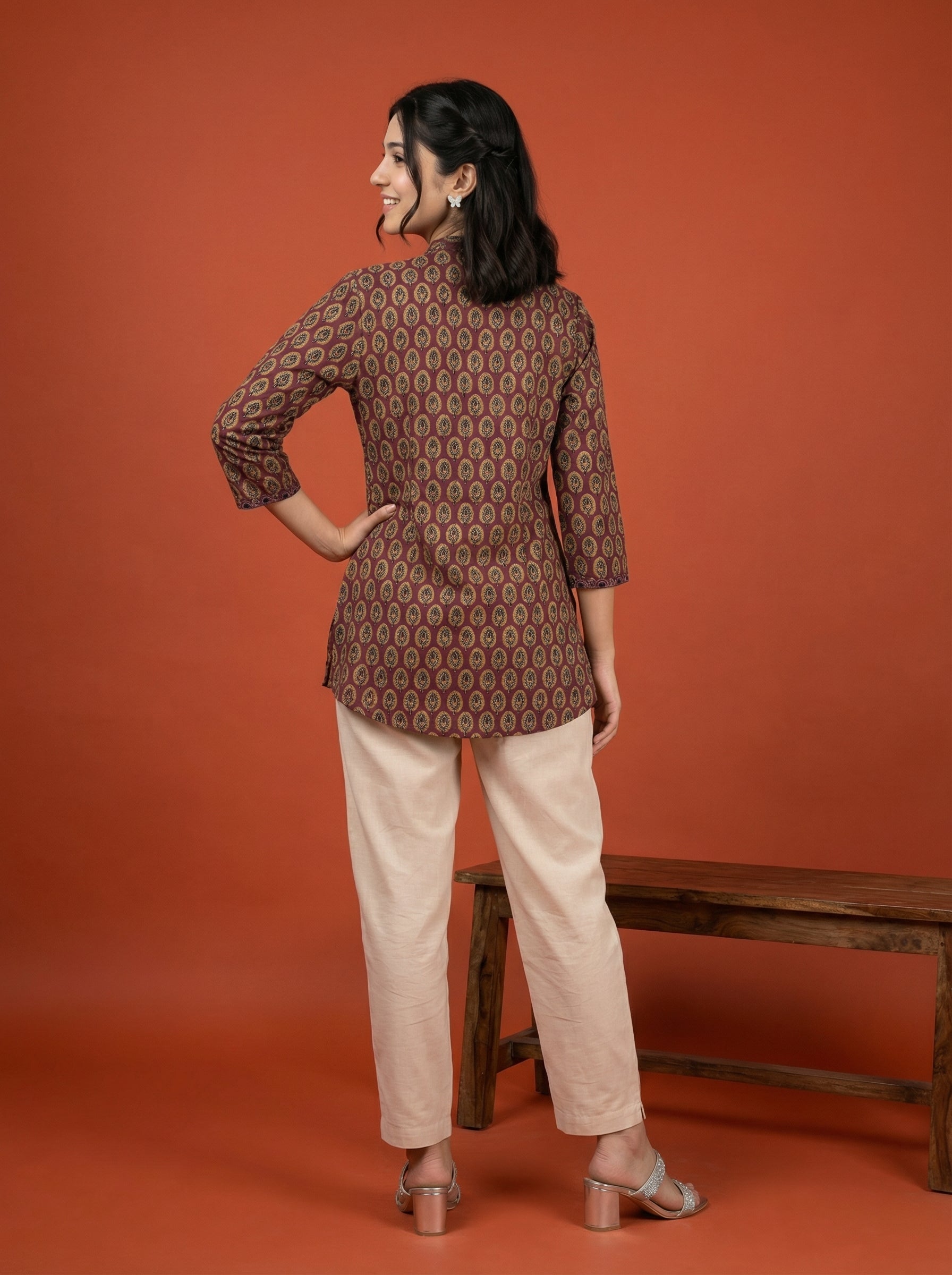 EVERYDAY WEAR WINE AESTHETIC TOP (HANDPRINTED)