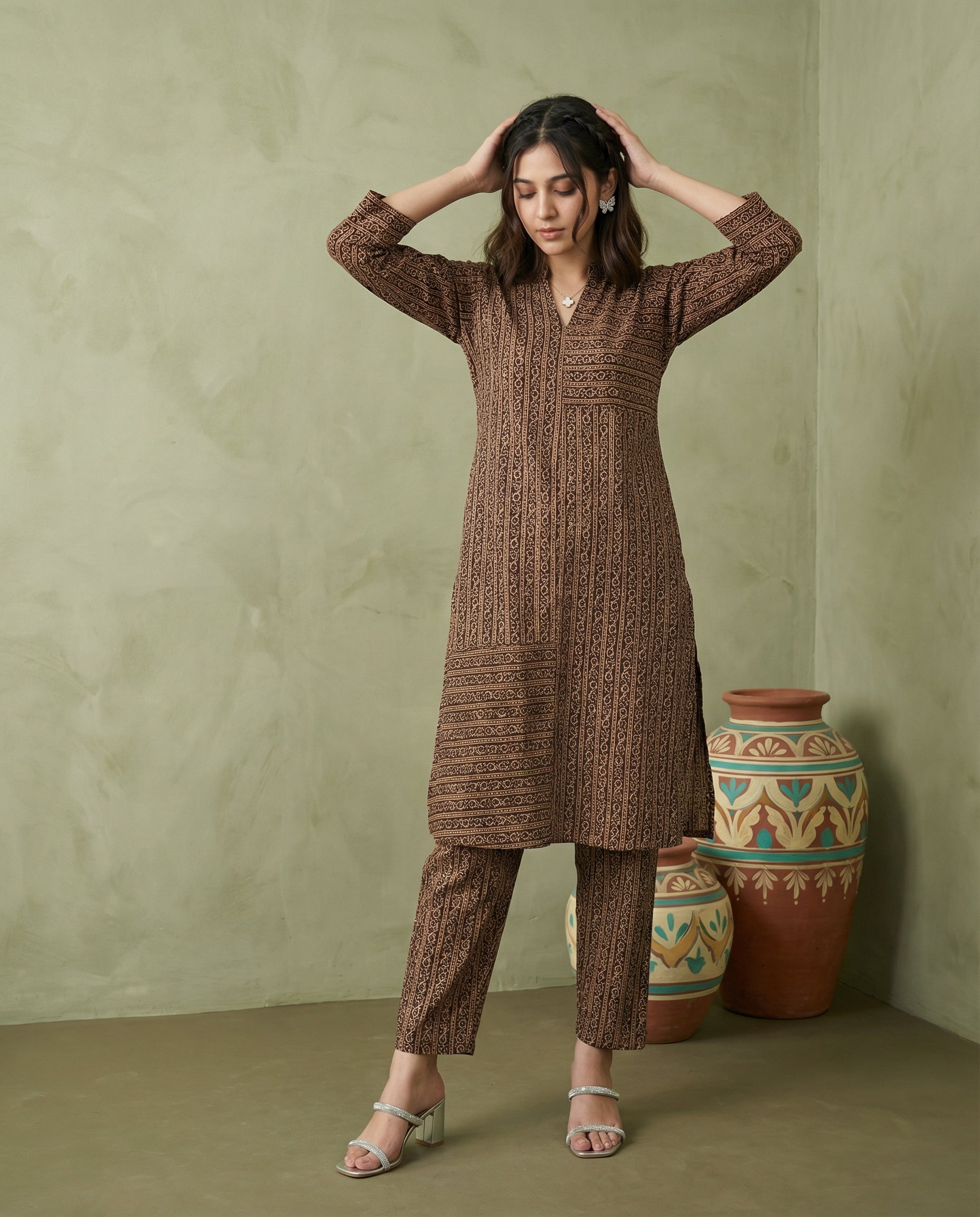 Black/Off White Cotton The Earthline Edit KP Set