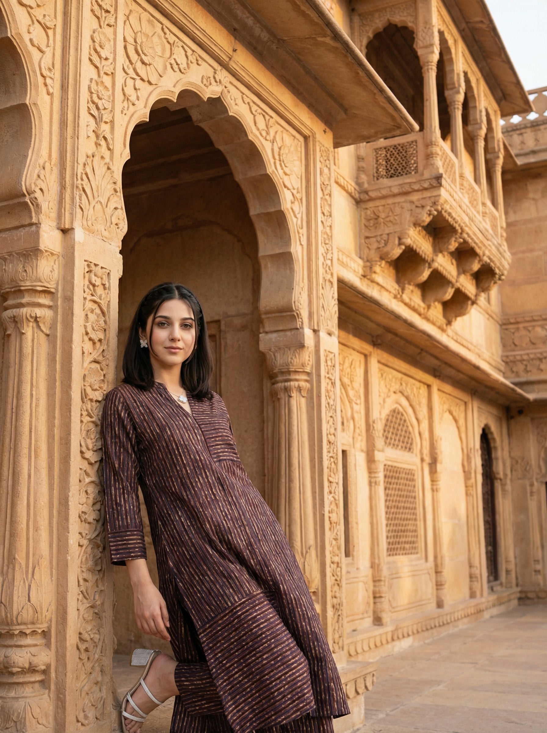 Black/Maroon-Blue Cotton The Earthline Edit KP Set